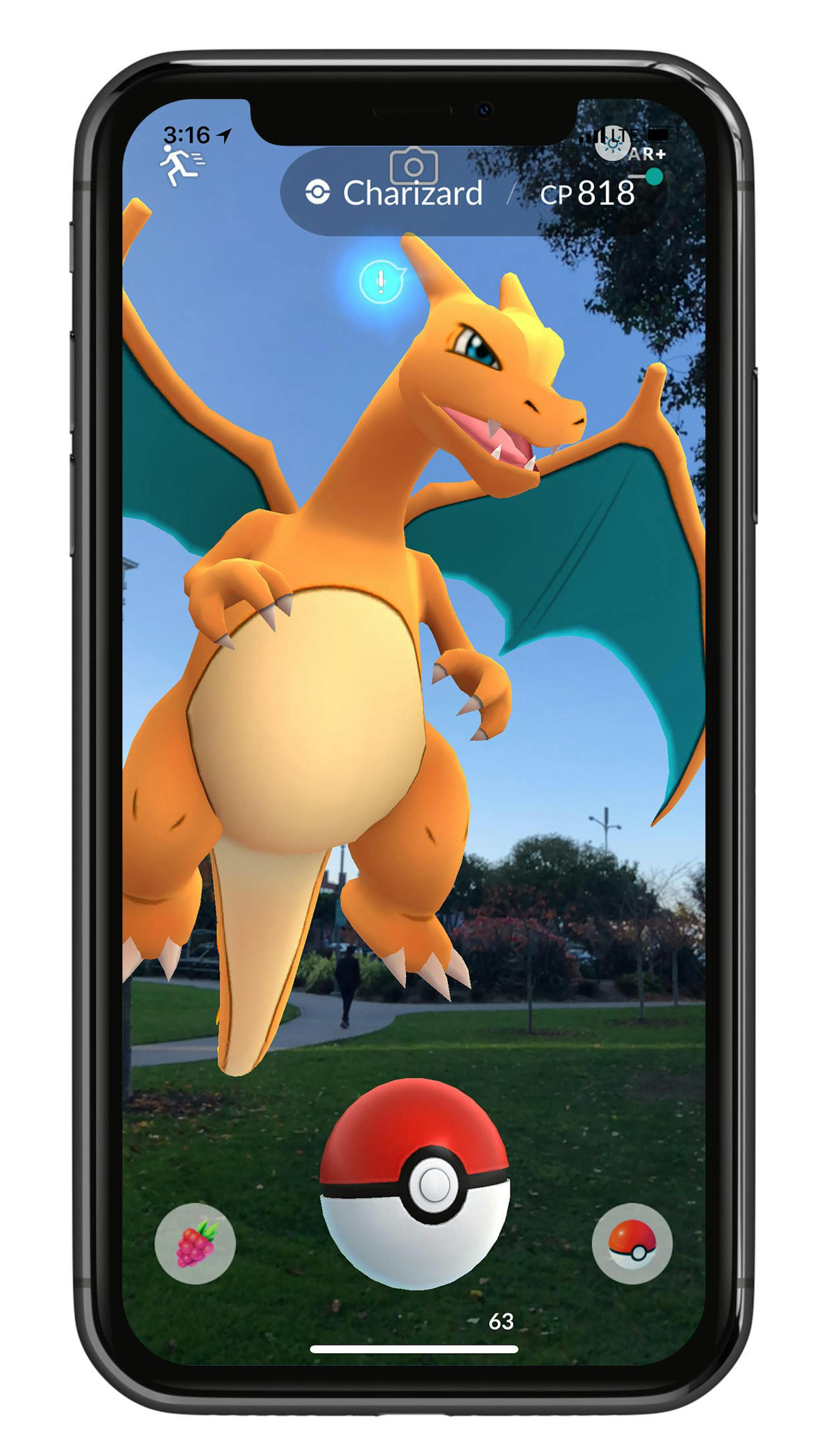 AR+ baut auf dem Kern-AR-Gameplay von Pokémon Go auf und nutzt den ARKit-Werkzeugkasten von Apple, um die Grafik und Dynamik beim Fangen von Pokémon in der realen Welt zu verbessern.