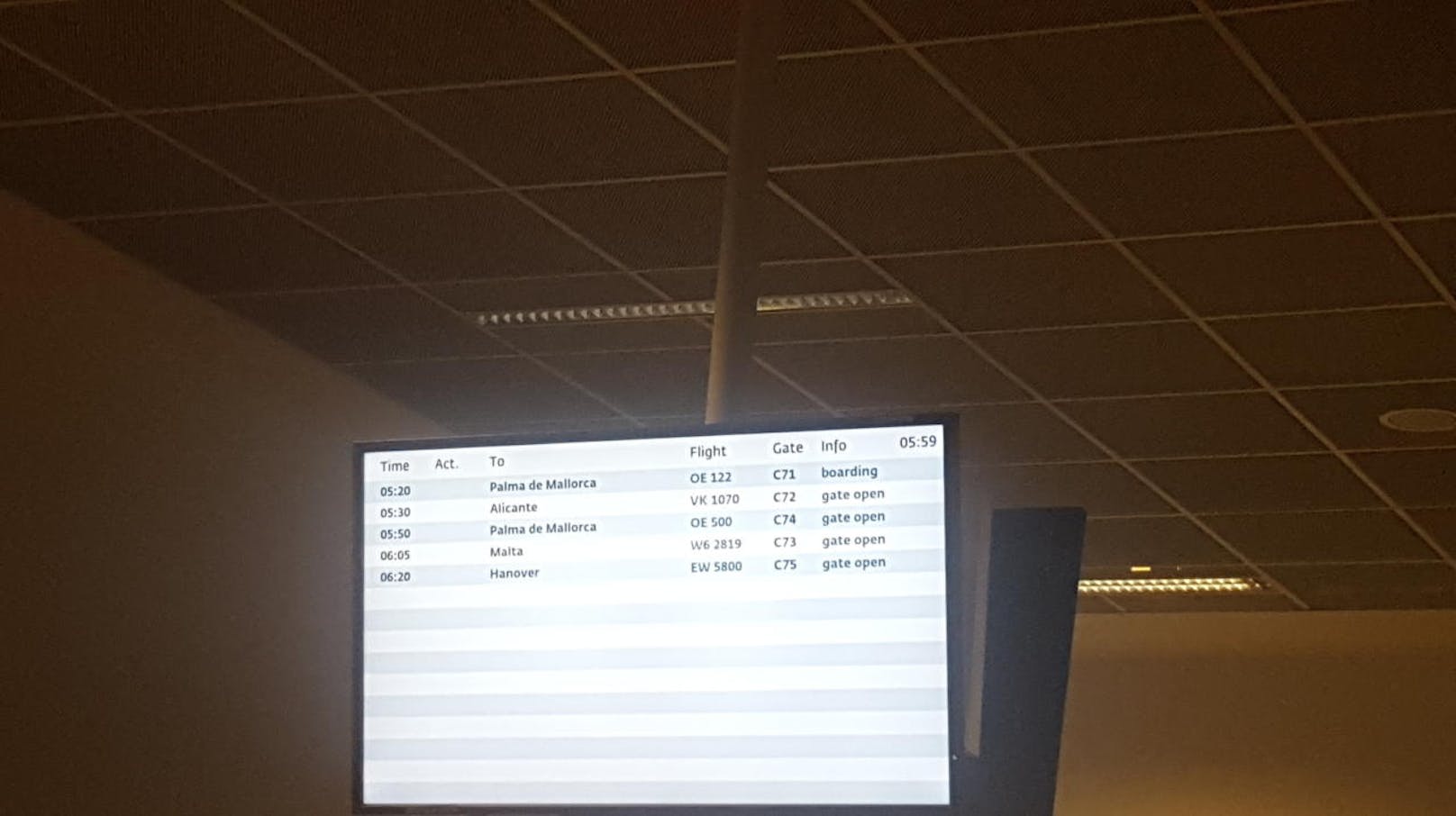 Zwei Flüge nach Mallorca, einer nach Hannover und einer nach Alicante hatten Aufgrund des Unwetters Verspätungen.