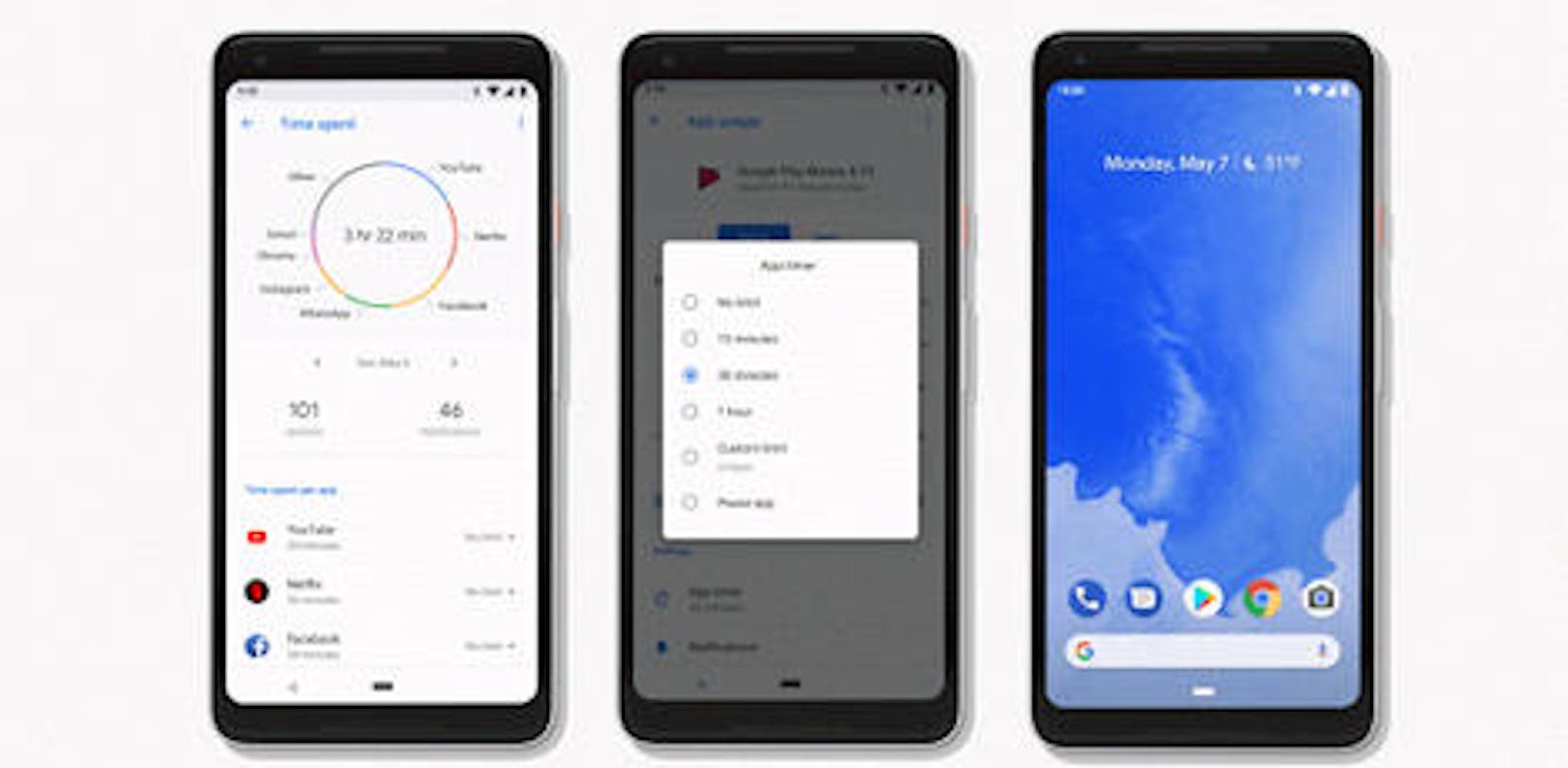 Android P ermöglicht die Navigation direkt vom Homescreen aus. Über die Home-Taste wird per Wisch nach oben eine Vollbild-Vorschau der zuletzt verwendeten Apps eingeblendet. Texterkennung und Vorschläge funktionieren neu auch in der Übersicht.