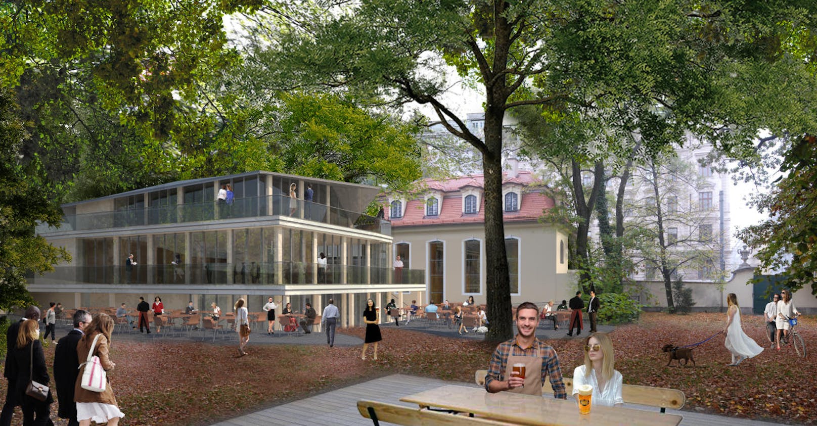 Das neue "Belvederestöckl" aus Sicht des Gartens (c) Architekten Hoppe