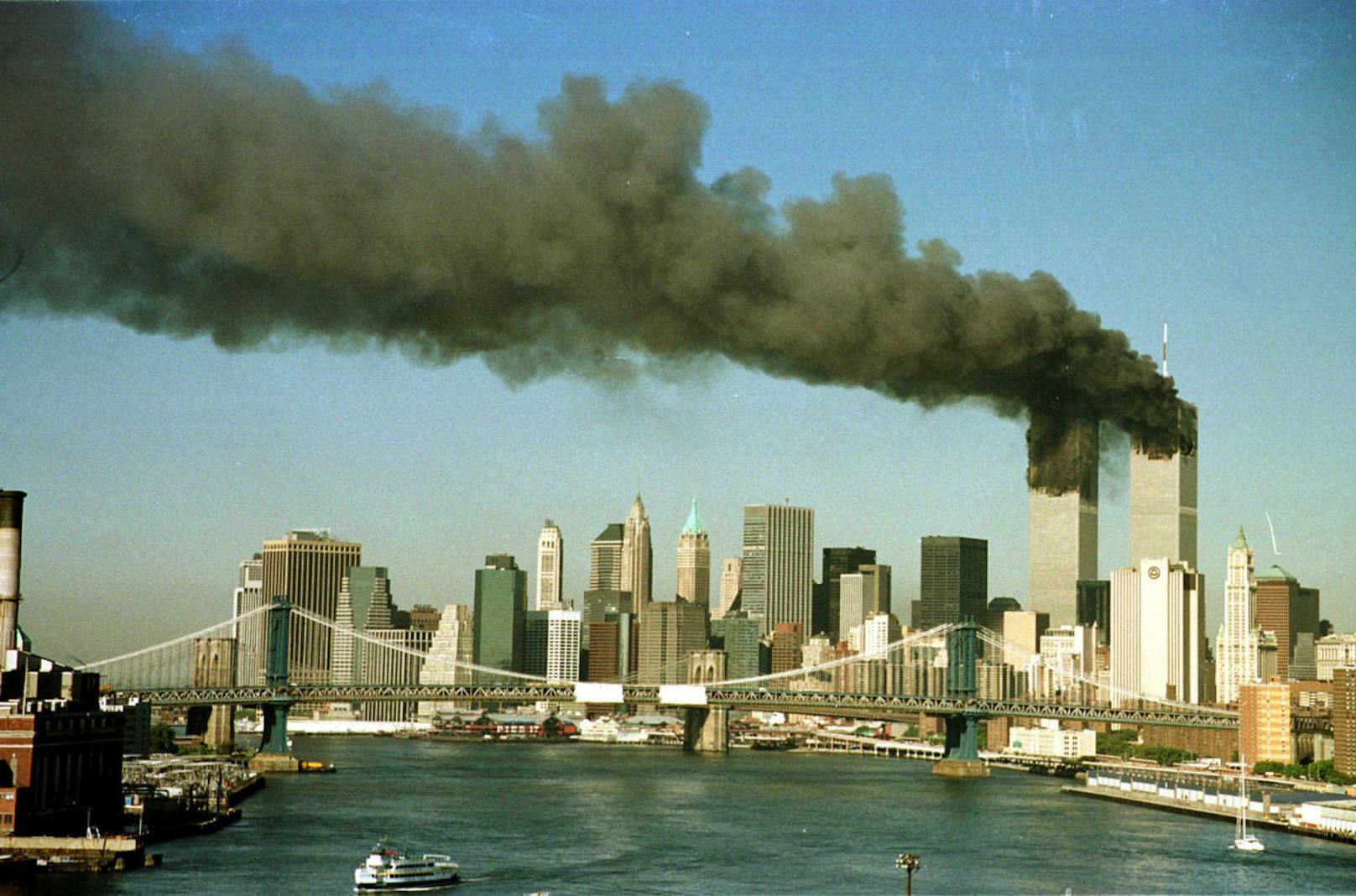 Bilder, die man nie vergisst: Die brennenden Türme des World Trade Centers am 11. September 2001 in New York.