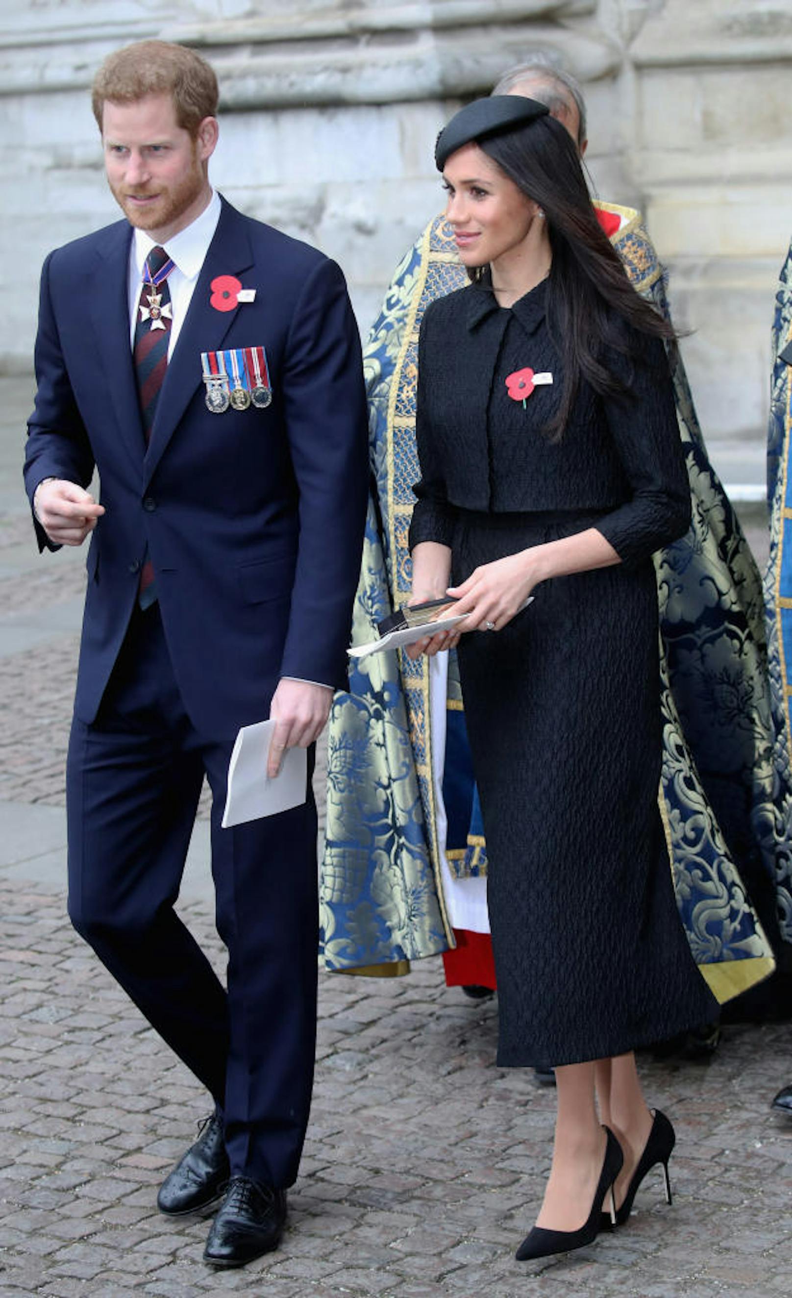 Prince Harry and Meghan Markle attend an Anzac Day Service of Commemoration and Thanksgiving at Westminster Abbey on April 25, 2018 in London, England. Anzac Day commemorates Australian and New Zealand casualties and veterans of conflicts and marks the anniversary of the landings in the Dardanelles on April 25, 1915 that would signal the start of the Gallipoli Campaign during the First World War.