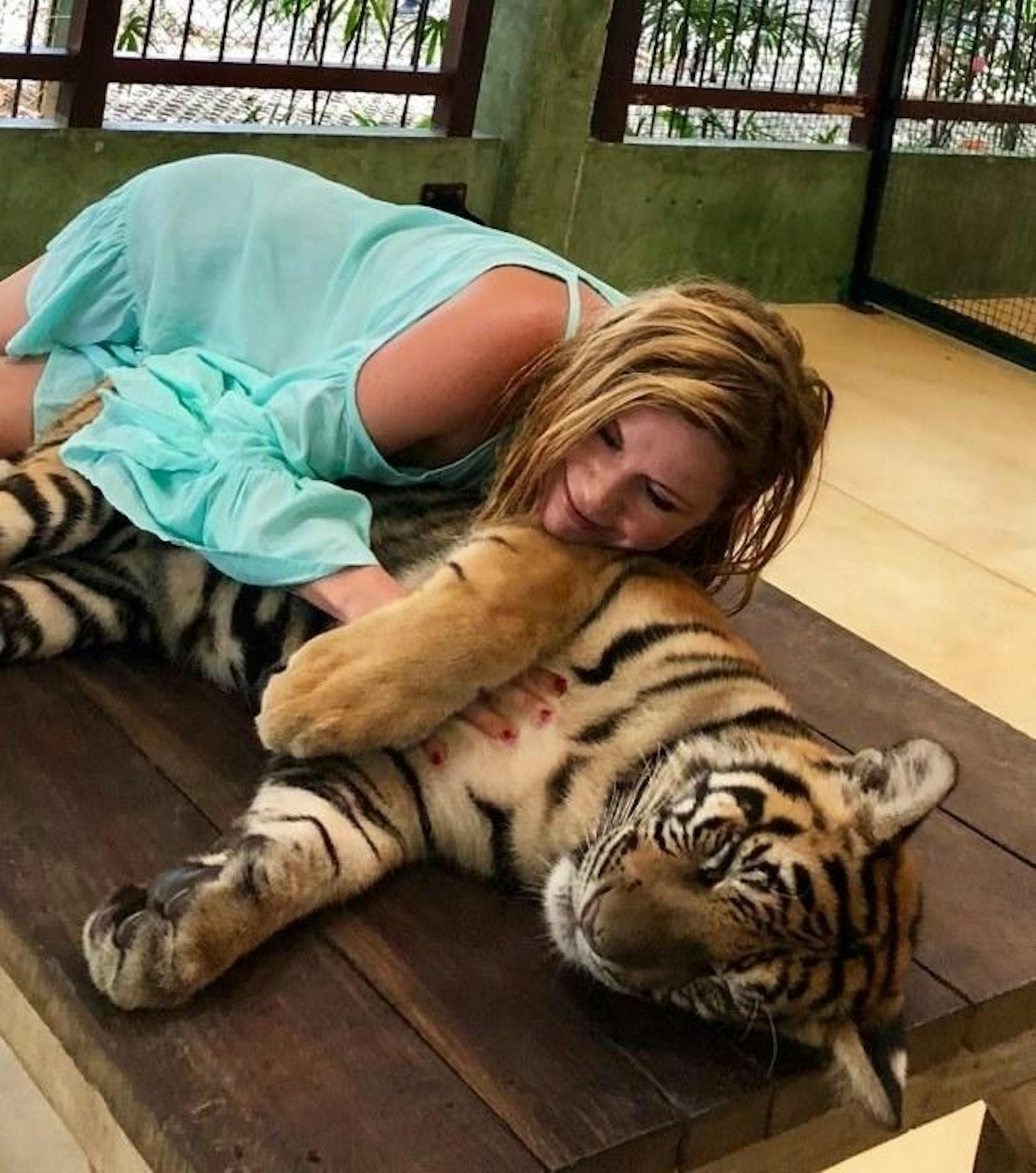 Teach me Tiger: Johanna Setzer schmust mit einer Riesenmitzekatze auf Phuket