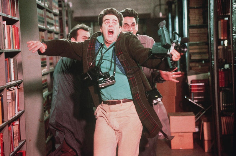 "Ghostbusters": Dr. Peter Venkman (Bill Murray, l.), Dr. Raymond Stantz (Dan Aykroyd, M.) und Dr. Egon Spengler (Harold Ramis) erleben eine unangenehme Überraschung.
