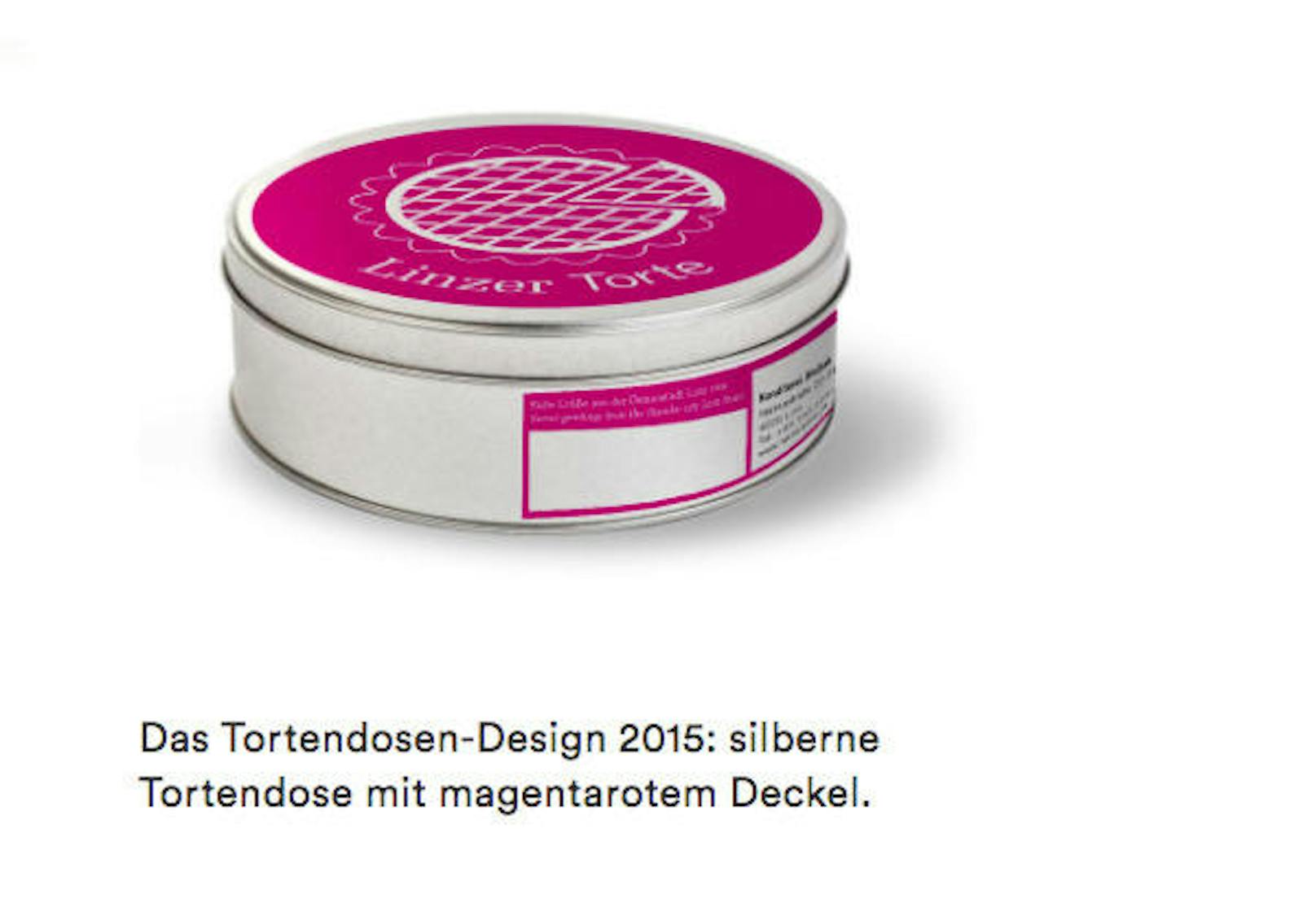 Die Dosen-Designs der letzten sechs Jahre. Begonnen hat alles mit der Linzer Torte im Jahr 2015.