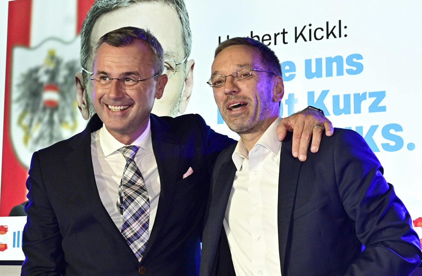 FPÖ-Chef Norbert Hofer und Herbert Kickl bilden (noch) eine Art Doppelspitze.