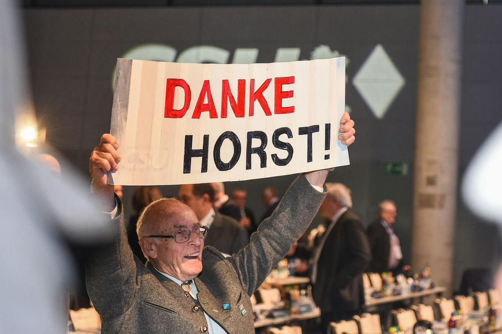 Ein Horst-Seehofer-Fan, Parteitag der Christlich Sozialen Union, CSU, in München