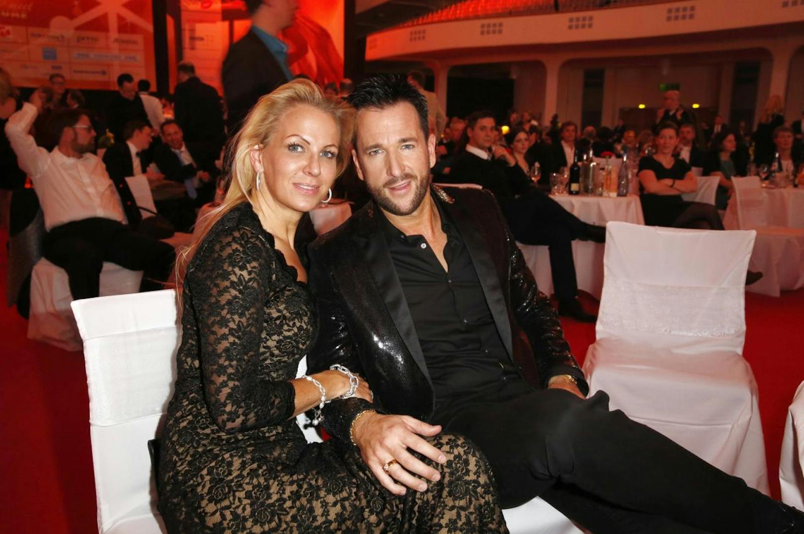 Michael Wendler mit seiner damaligen Ehefrau Claudia Norberg bei der Verleihung des LEA Live Entertainment Awards am 11. März 2014 in Frankfurt 
