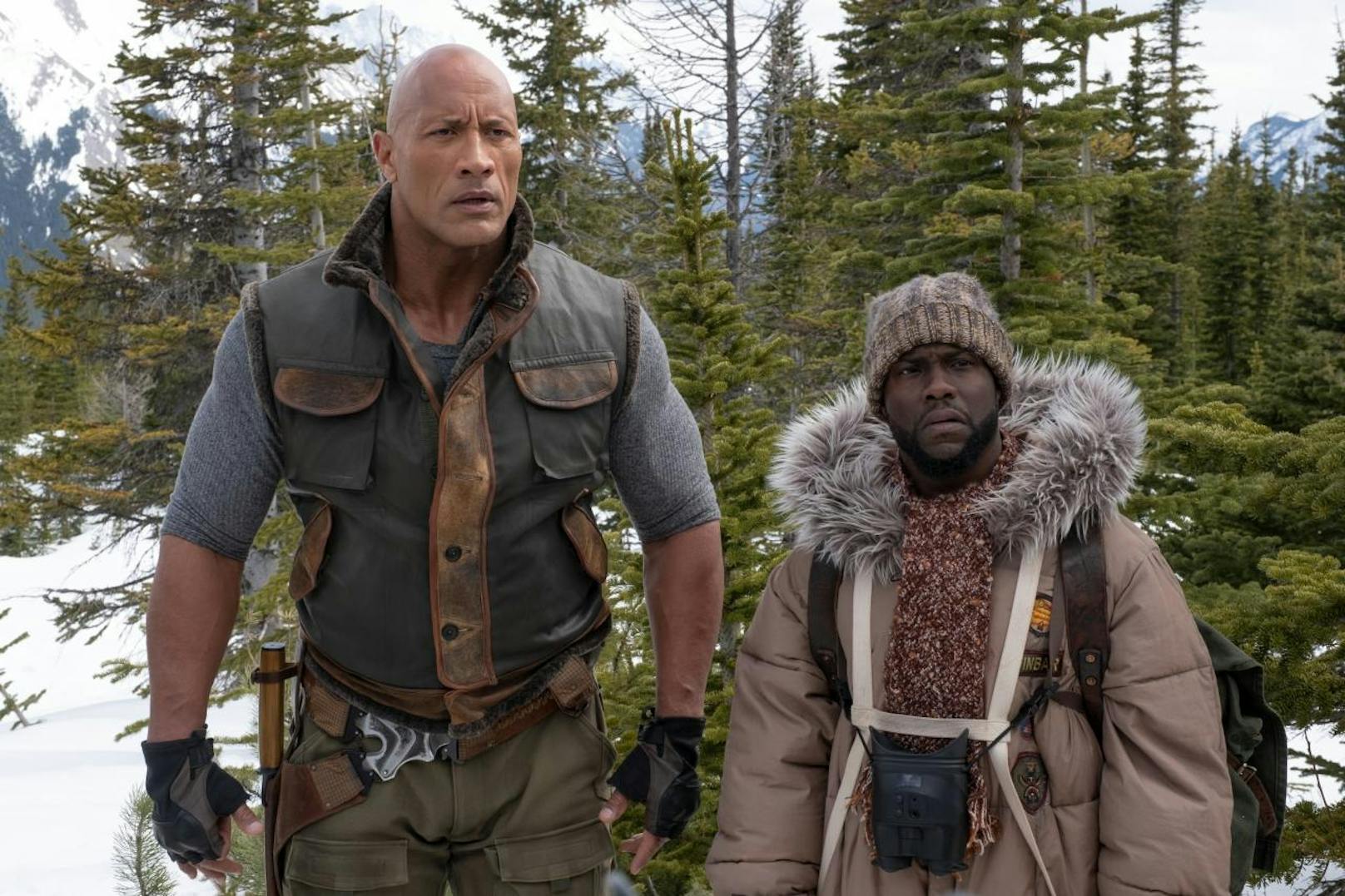 Dwayne Johnson (l.) und Kevin Hart in "Jumanji: The Next Level"