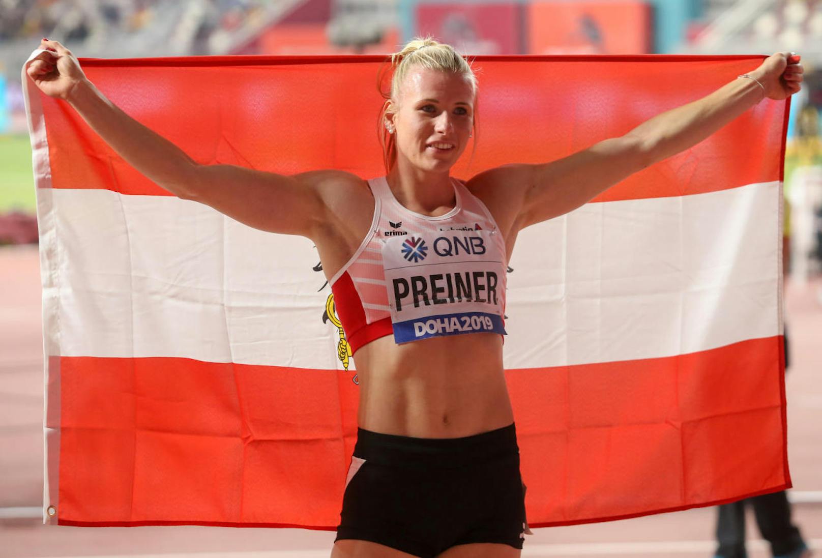Verena Preiner holte WM-Bronze für Österreich im Siebenkampf.