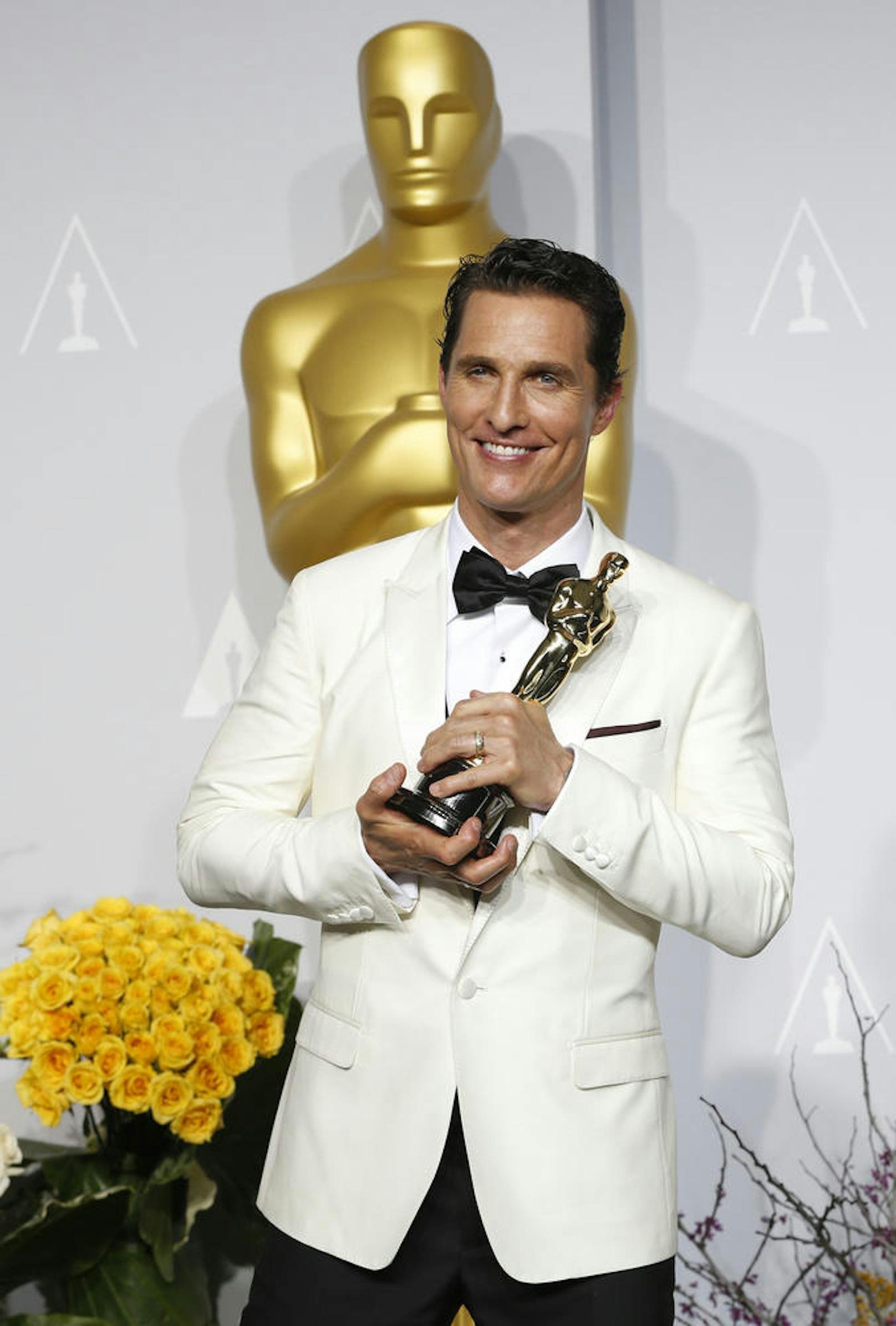 Matthew McConaughey bei den 86. Academy Awards in Hollywood, 2014. Er wurde als bester Hauptdarsteller ausgezeichnet (für "Dallas Buyers Club").