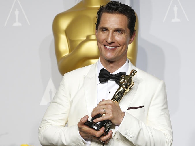 Matthew McConaughey bei den 86. Academy Awards in Hollywood, 2014. Er wurde als bester Hauptdarsteller ausgezeichnet (für "Dallas Buyers Club").