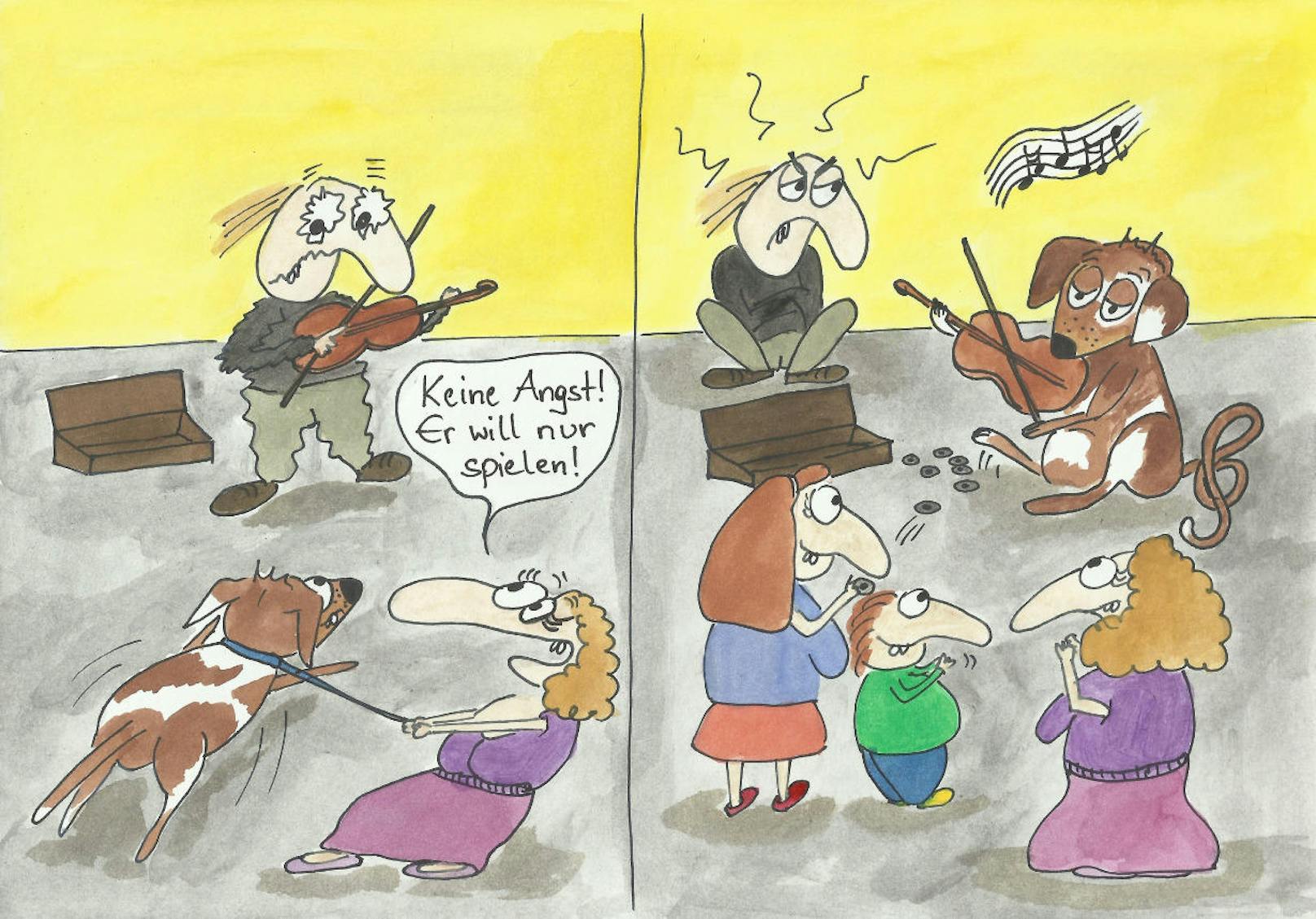 Bild aus dem Cartoon "Waldorf-Hundeschule & andere Cartoons" von Elisabeth Semrad
