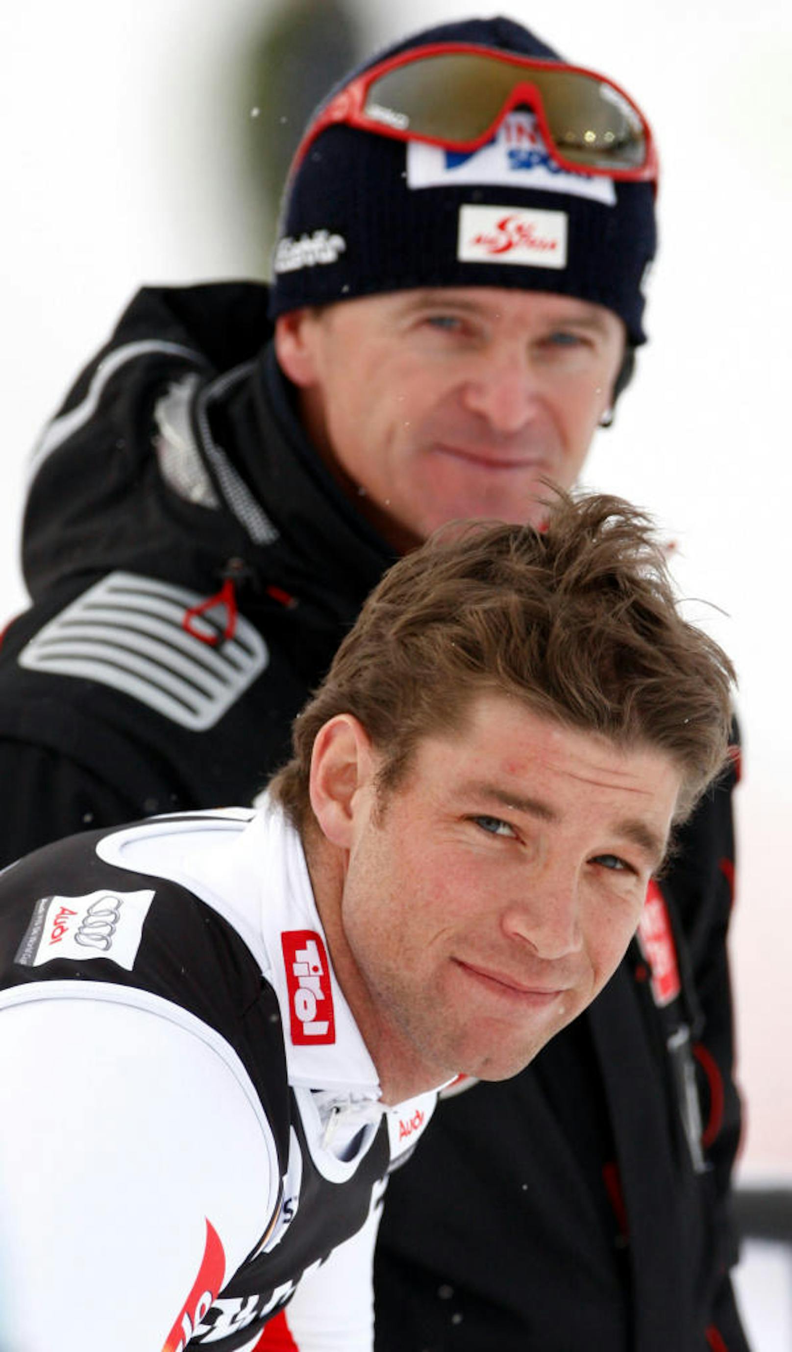 Benjamin Raich und Trainer Andreas Evers.