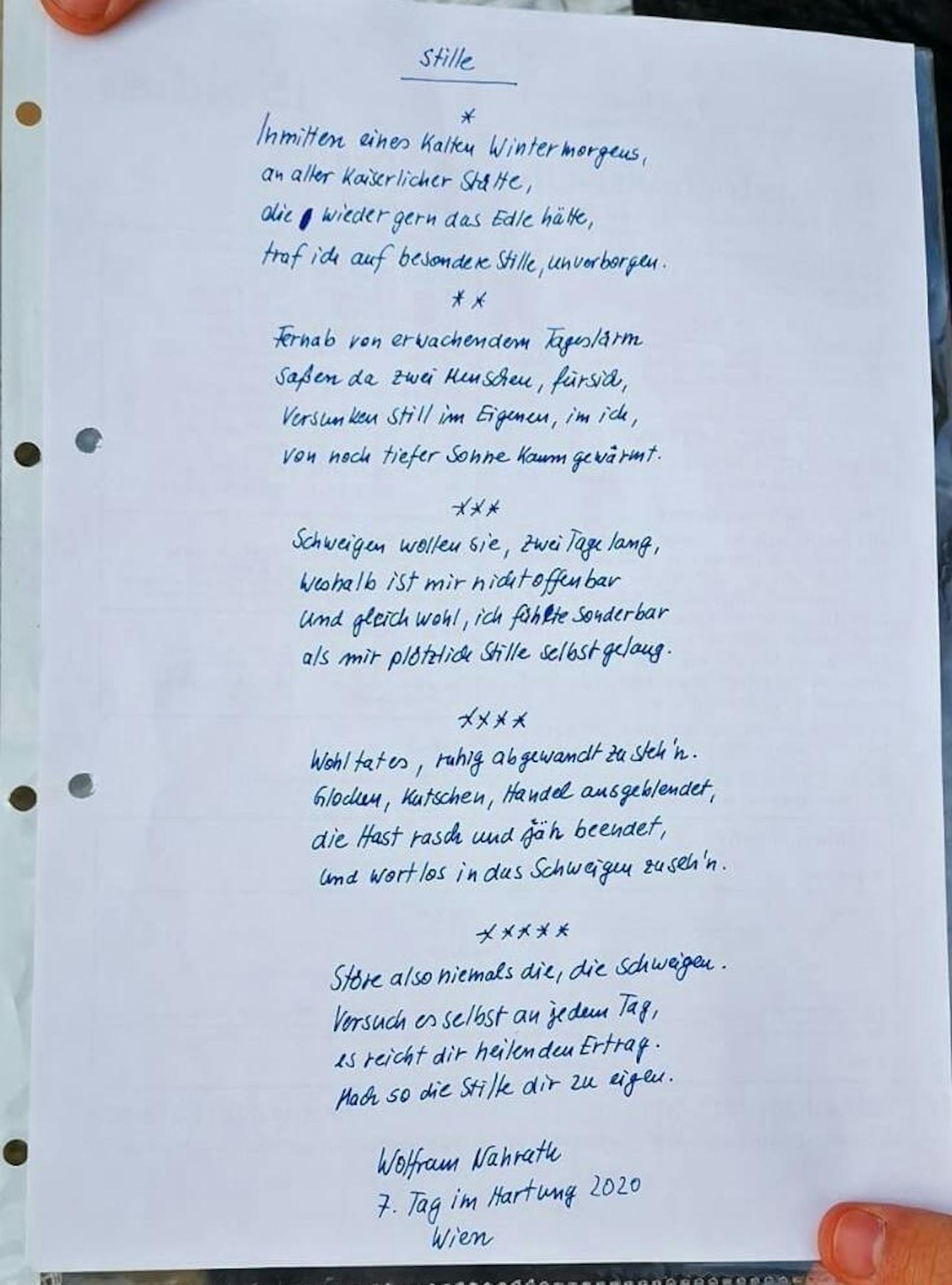 Ein Mann verfasste sogar ein Gedicht für die Aktivisten.
