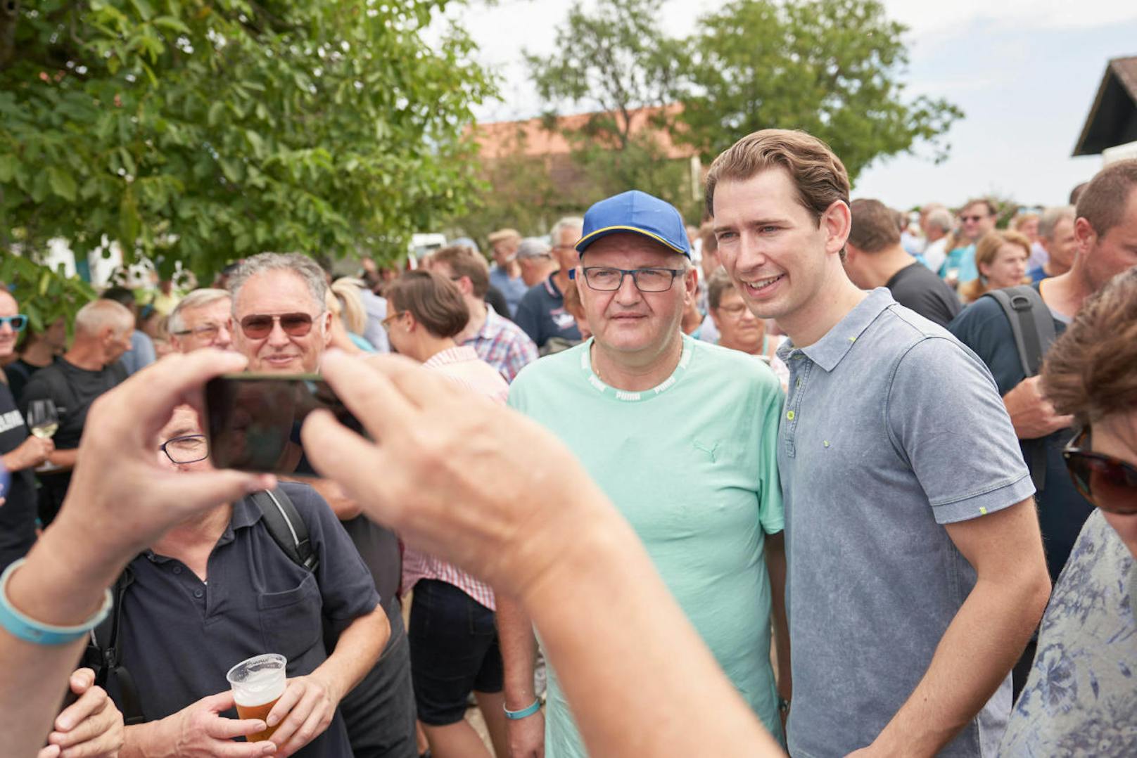 Im Burgenland traf Kurz seine Wähler im Zuge der "Bergauf"-Tour. (11. August 2019)