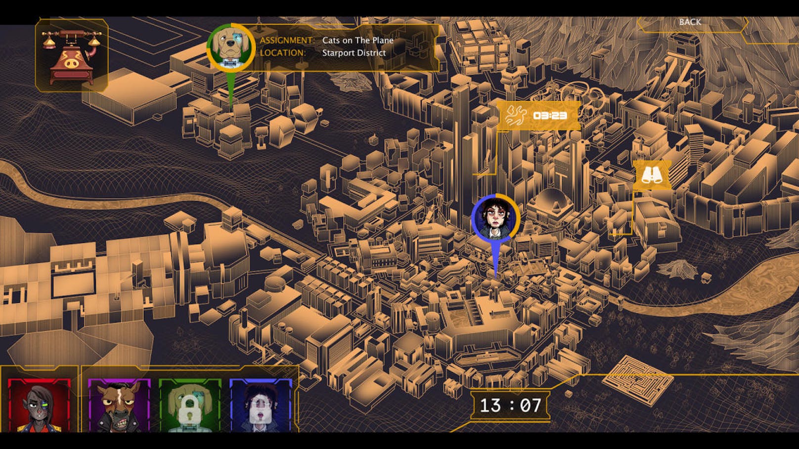 Auf einer statischen Stadt-Karte werden die eigenen Gangster auf die immer selben Missionen geschickt. 