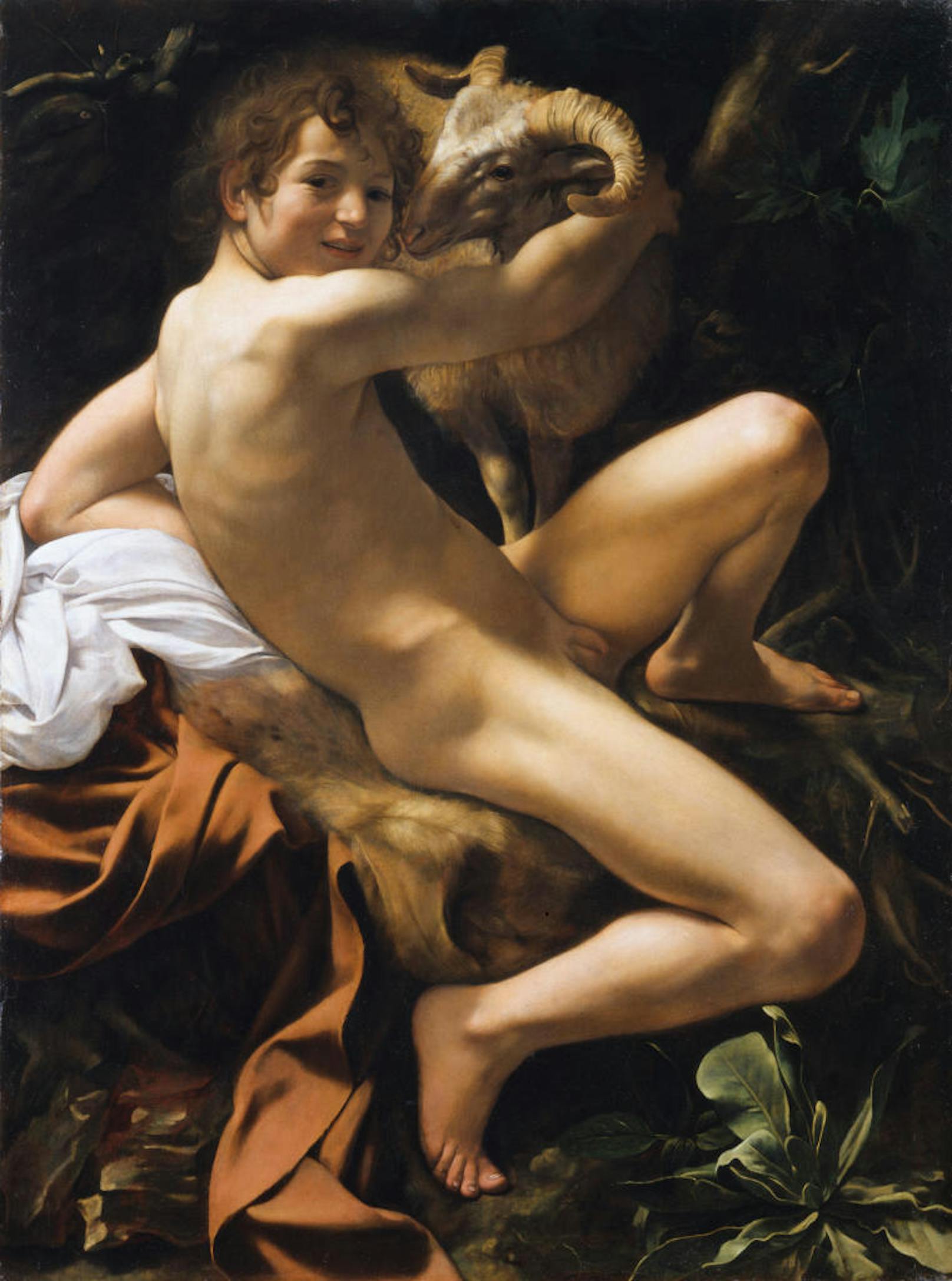 Michelangelo Merisi da Caravaggio (Mailand 1571-1610 Porto Ercole)
Hl. Johannes der Täufer
Um 1602
Leinwand, 129 × 95 cm
Rom, Musei Capitolini,
