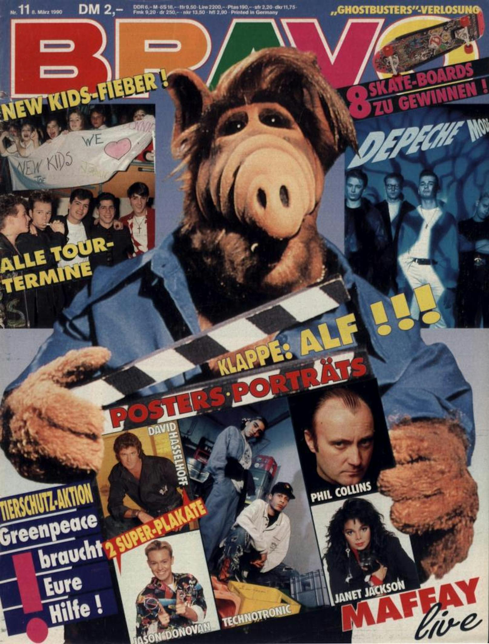 New Kids on the Block starten die Boyband-Mania, David Hasselhoff is looking for Freedom - und ein Außerirdischer aus Melmark ("Alf") wirbelt durchs TV (1990)