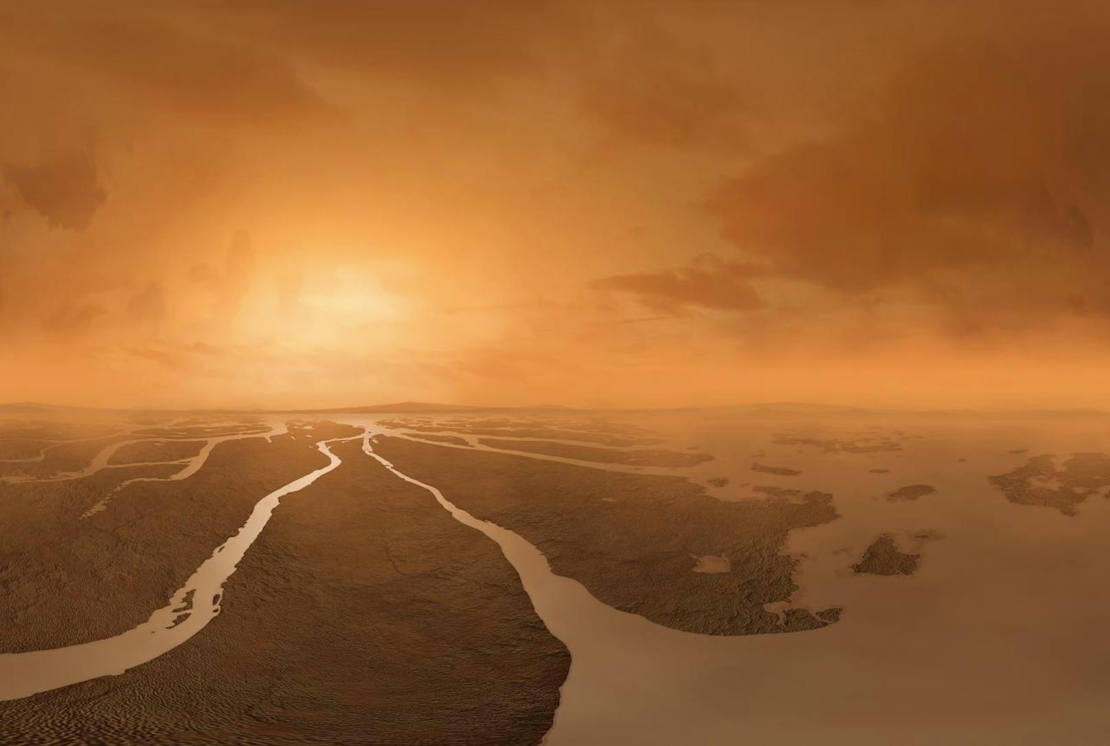 Der orangefarbene Titan ist der erdähnlichste Himmelskörper in unserem Sonnensystem. Der größte Saturnmond hat einen Durchmesser von 5.150 Kilometern ? deswegen auch der Name in Analogie zu dem Göttergeschlecht der Titanen. Was hat der sogenannte Eismond zu bieten? Eine sehr dichte Atmosphäre, einen warmen Kern, circa 80 Kilometer Eiskruste, -180 °C, vielleicht Wasser, aber definitiv flüssiges Methan, weswegen er als der ?giftige Zwilling? der Erde bezeichnet wird.
Chancen zu überleben: 40
