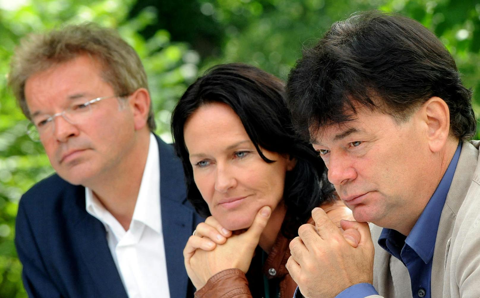 2011 gaben Oberösterreichs Grünen-Chef Rudi Anschober, Grünen-Chefin Eva Glawischnig und stv. Bundessprecher und nunmehrige Vize-Kanzler Werner Kogler eine gemeinsame PK.