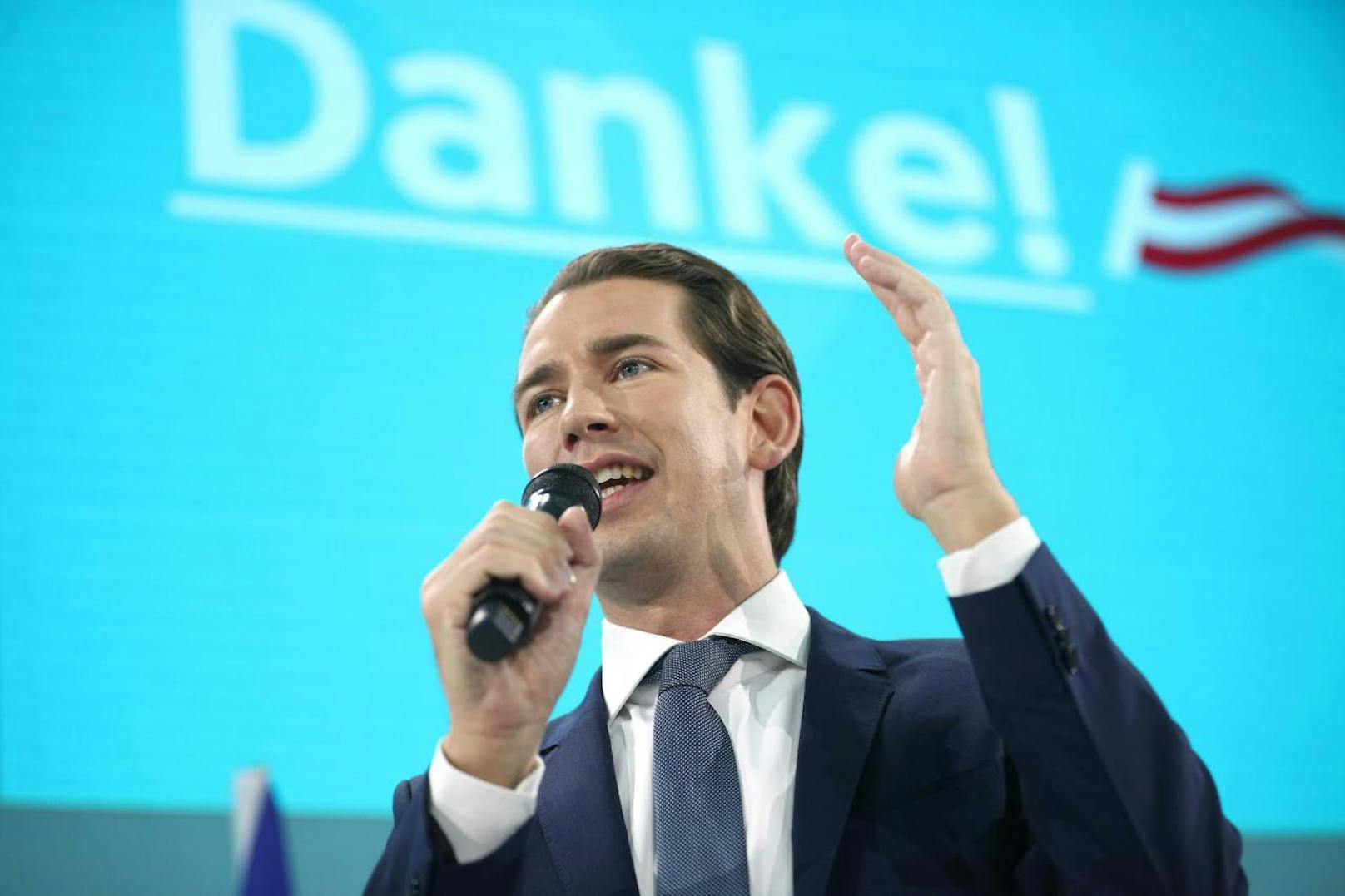 Sebastian Kurz am Abend: Es steht fest, was Interessierten schon länger klar war: Die ÖVP ist erneut stimmenstärkste Partei im österreichischen Nationalrat.