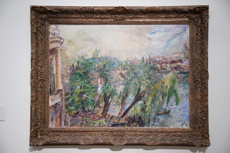 Das wertvolle Ölgemälde "Prag - Blick vom Garten des Kreuzherrenkonvents (1934)"