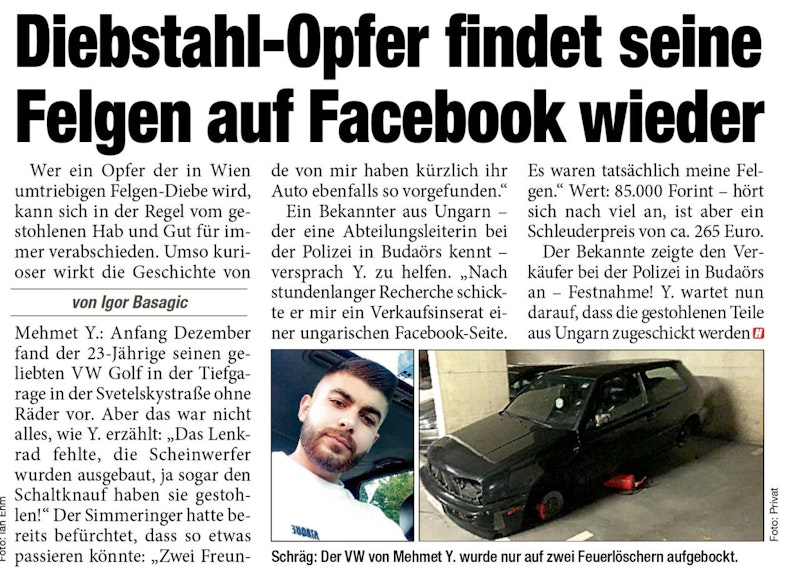 Eines der letzten Delikte ereignete sich im Dezember.