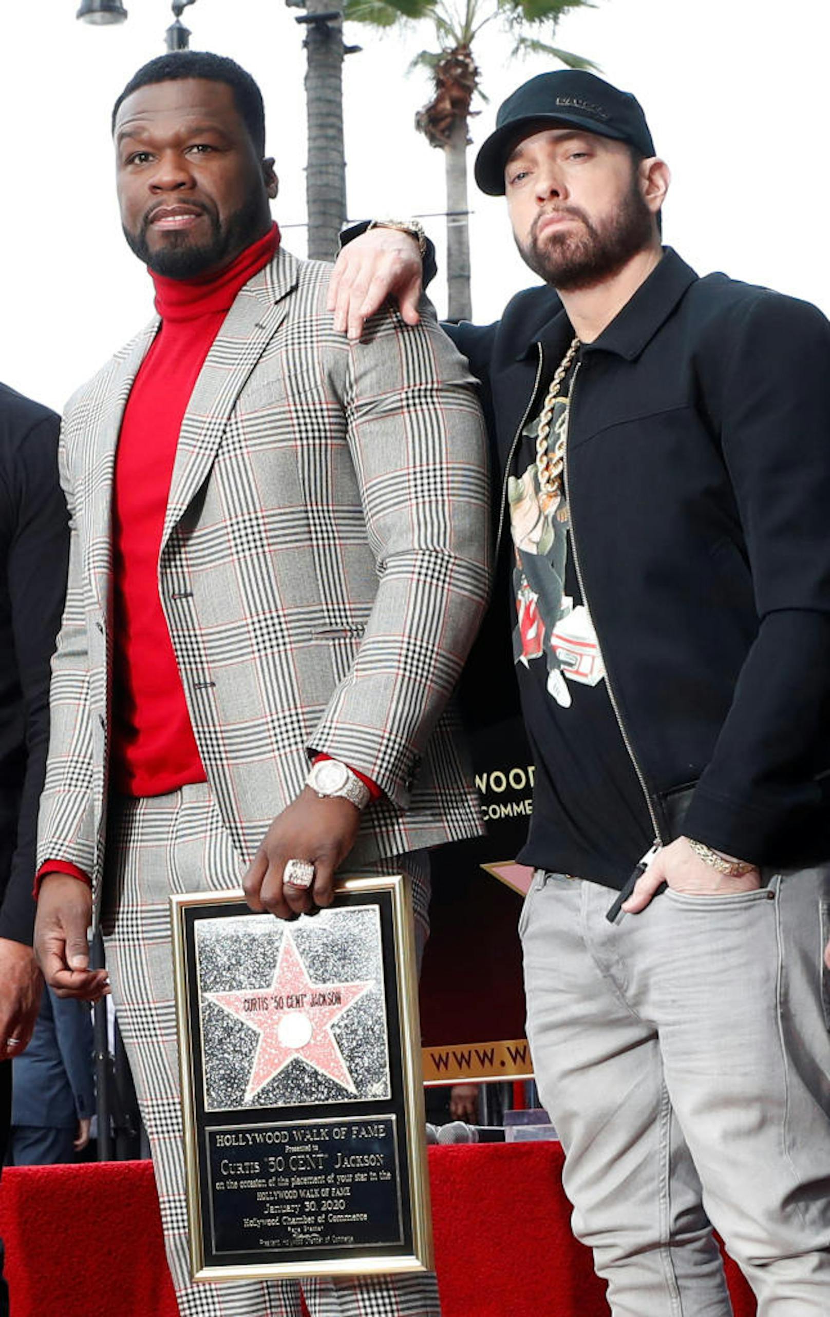Rapper Curtis "50 Cent" Jackson mit seinem Freund Eminem.