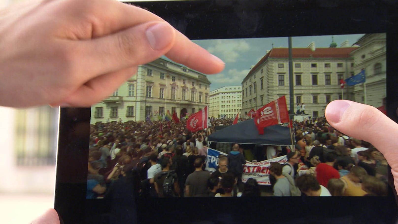 Demonstration am Ballhausplatz am 18.Mai