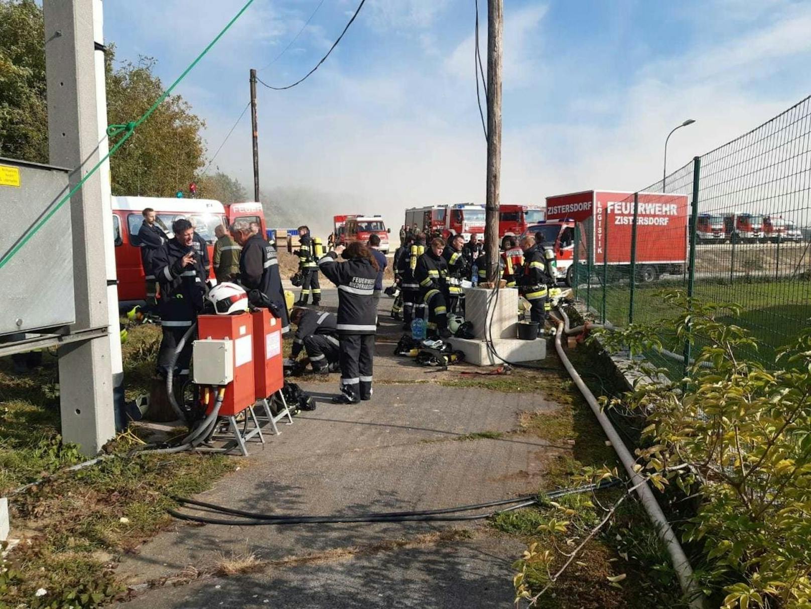 Großbrand in Müllverbrennungsanlage in Zistersdorf.