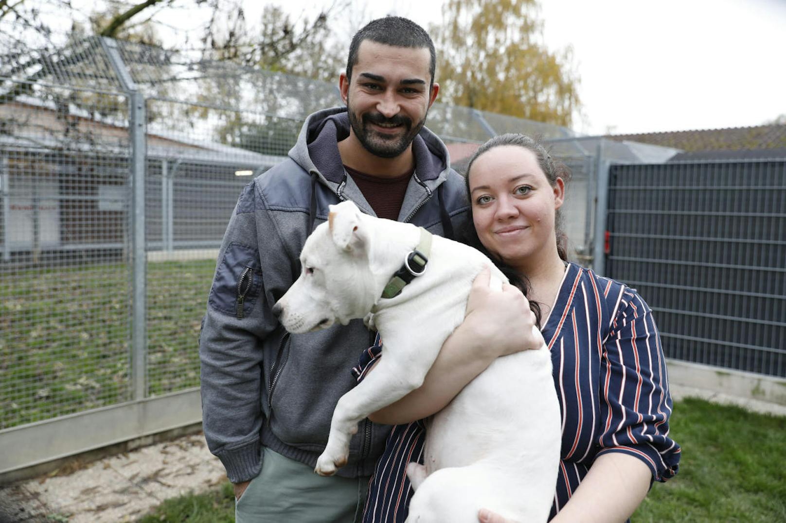 Andrea Yolcu und ihr Ehemann Hüseyin brachten den an einen Baum gebundenen Hund ins Tierheim.