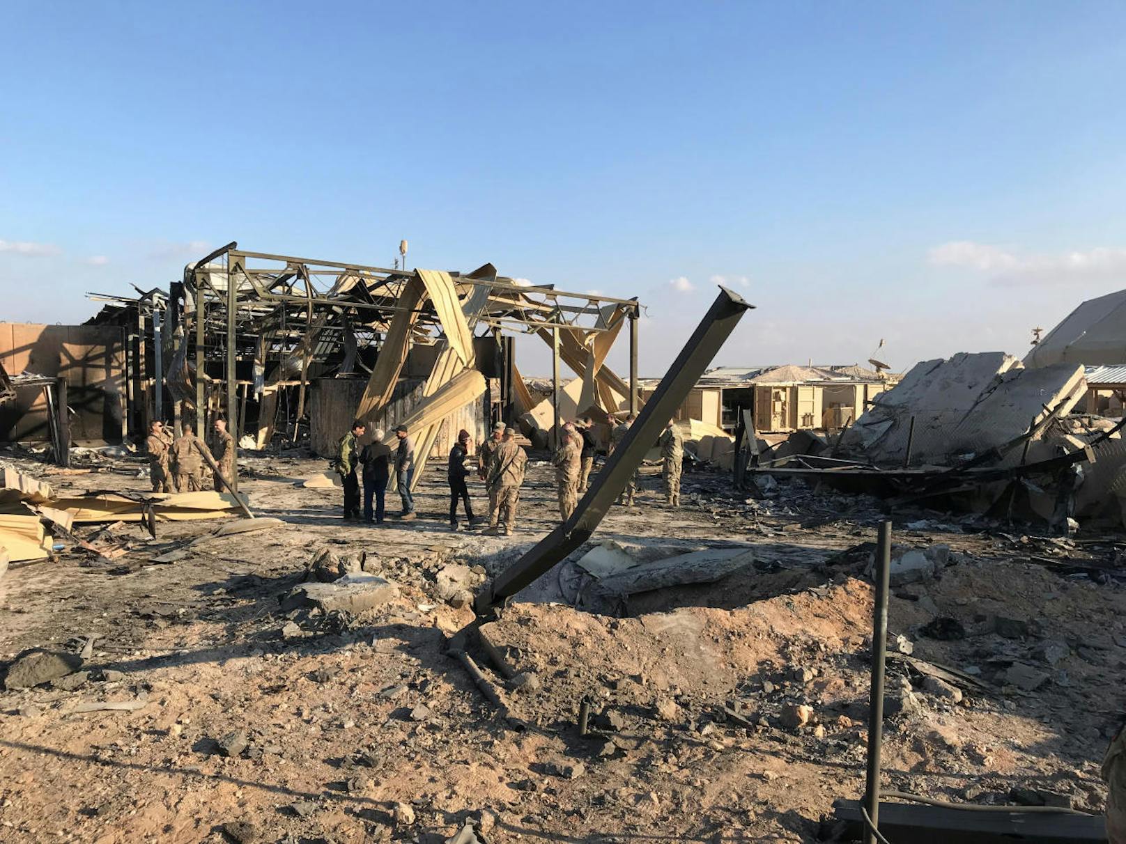 Nach Raketenangriff durch den Iran am 12. Jänner 2020: So zerstört ist die Ain al-Asad Air Base in der irakischen Provinz Anbar.