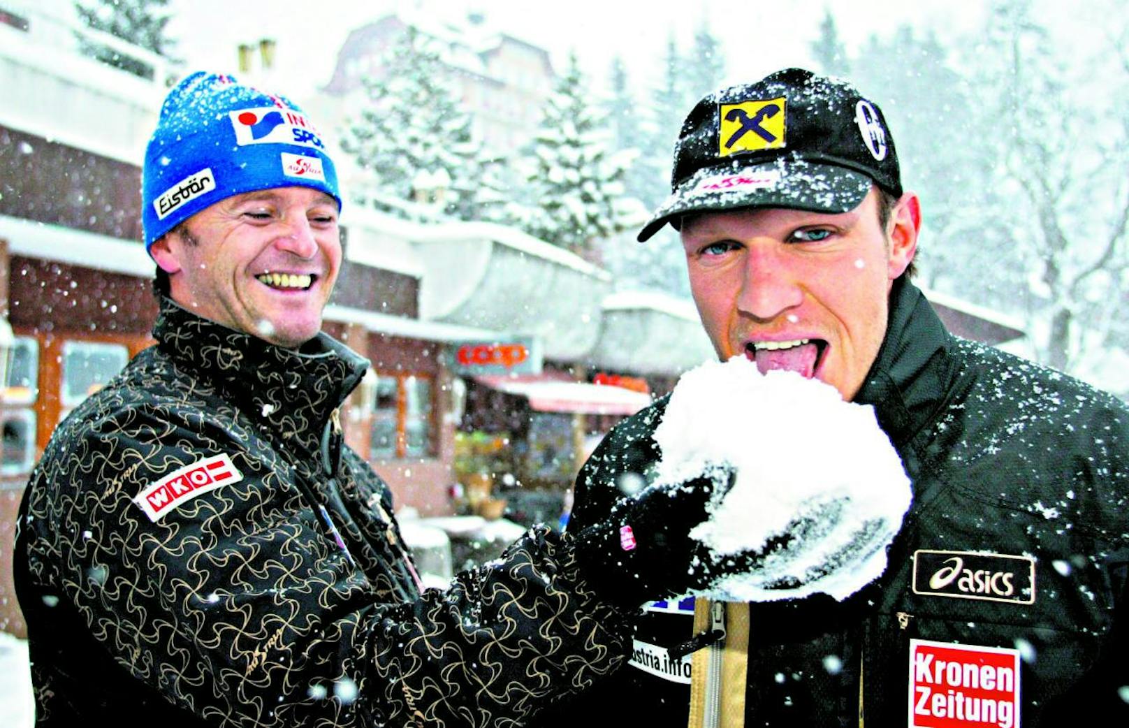 Hermann Maier und Trainer Andreas Evers.