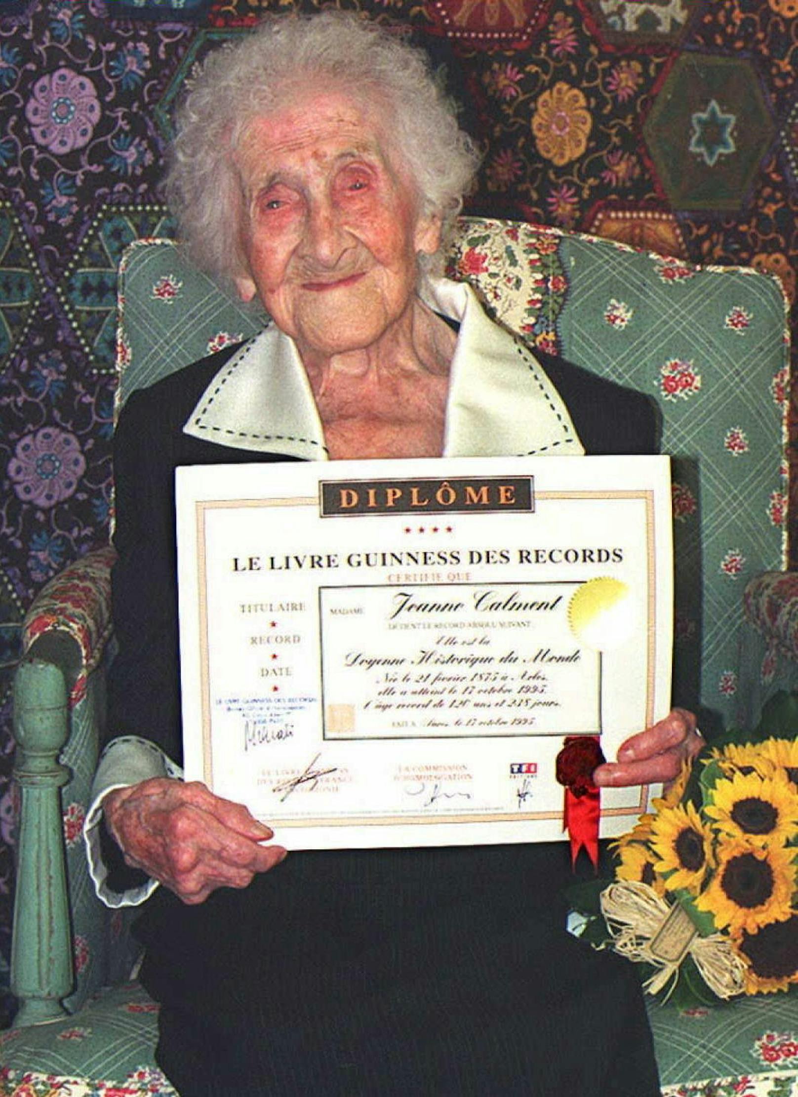 Seit 1993 steht Jeanne Calment als älteste Frau im "Guinnessbuch der Rekorde".