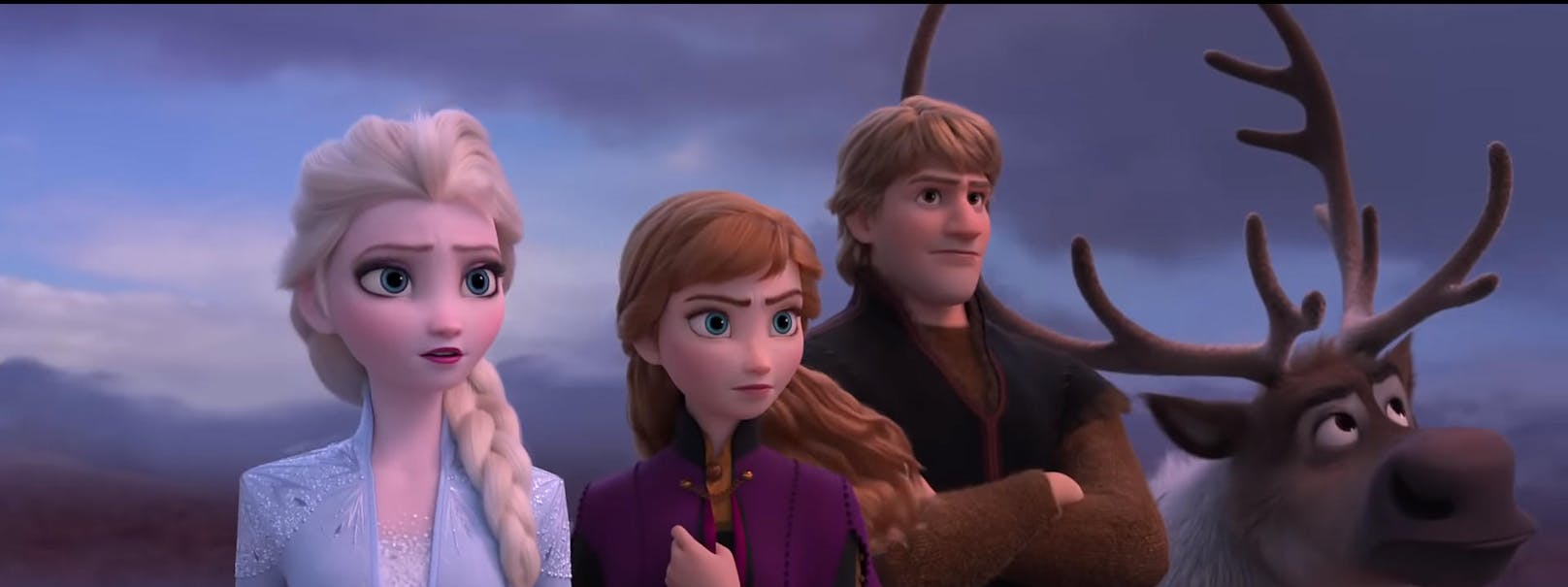 v.l.n.r.: Elsa, Anna, Kristoff und Rentier Sven