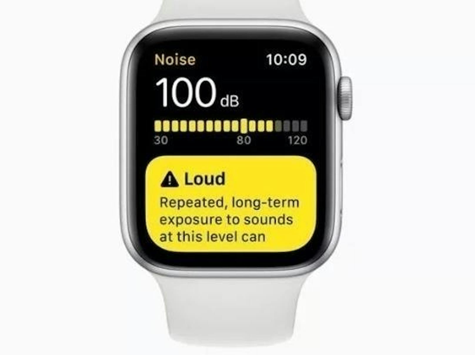 Apropos laut: Hat man eine Apple Watch, misst diese nun, wie laut es in der Umgebung ist. Zu sehen sind dann die <b>Dezibelwerte</b>, die nach zwei Werten kategorisiert werden - "okay" oder "laut".
