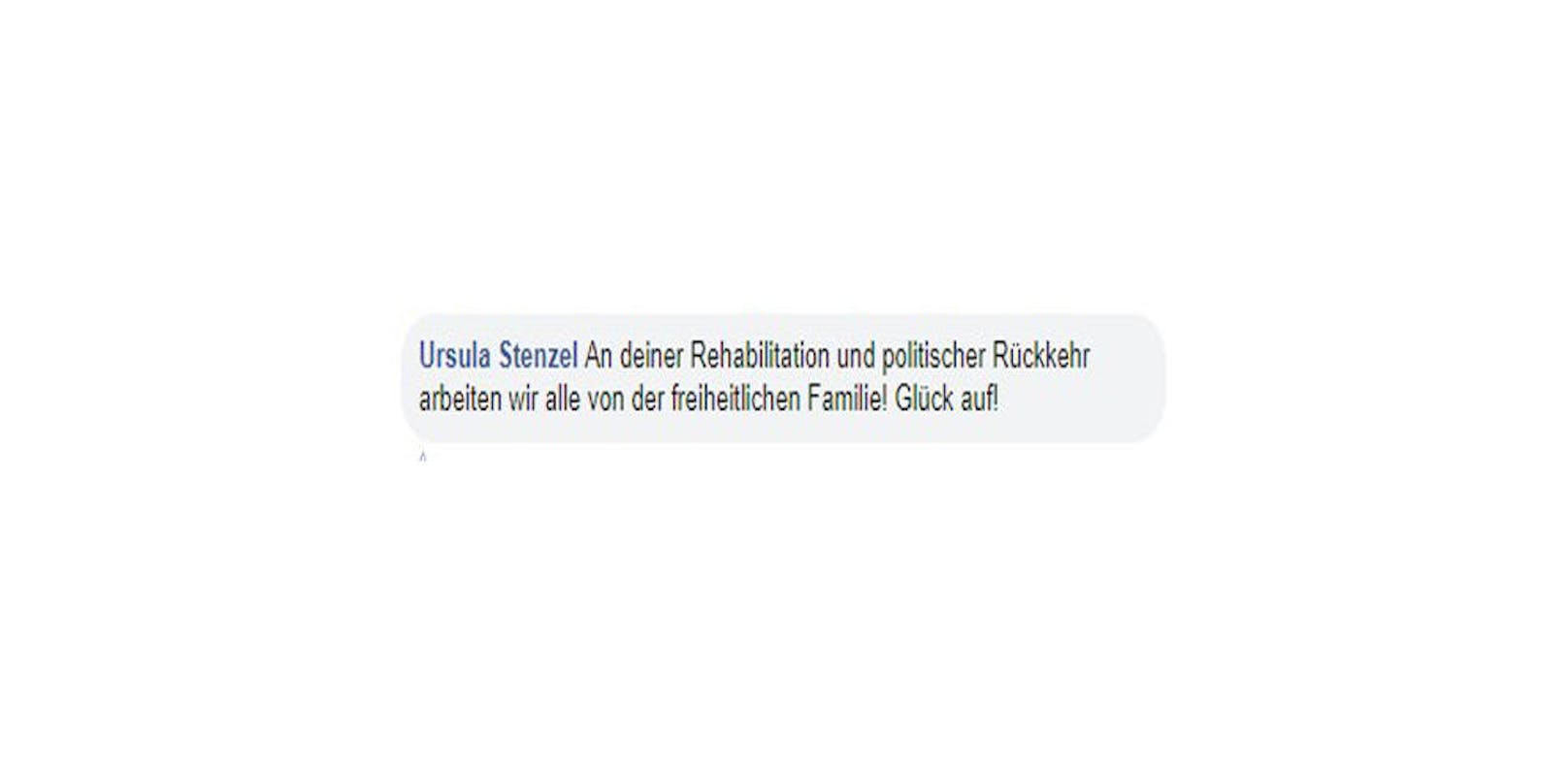 Prominente Fürsprecherin auf Straches privatem Profil: Ursula Stenzel. "An deiner Rehabilitation und politischer Rückkehr arbeiten wir allen von der freiheitlichen Familie! Glück auf!", kommentierte sie.