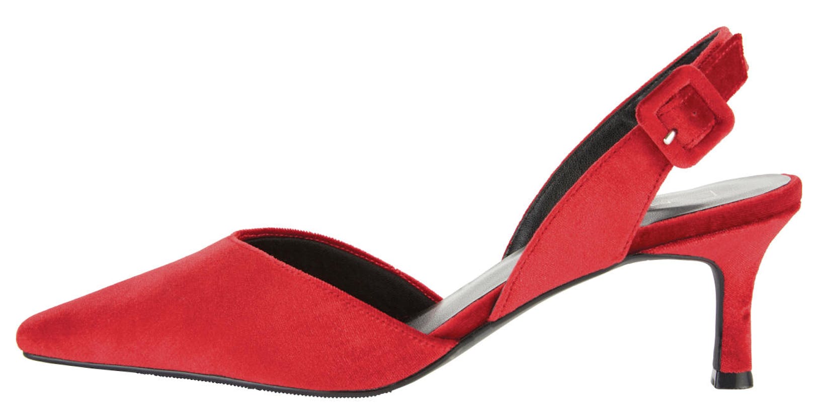 Die Kitten Heels von Marks & Spencer erinnern an die "Ruby Red Shoes" aus dem "Zauberer von Oz". (Foto: Marks & Spencer)  