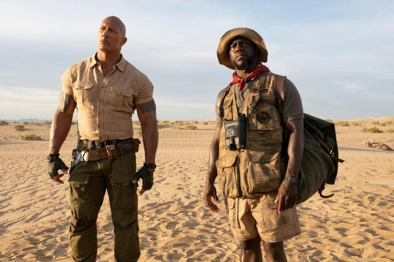 Dwayne Johnson (l.) und Kevin Hart in "Jumanji: The Next Level"