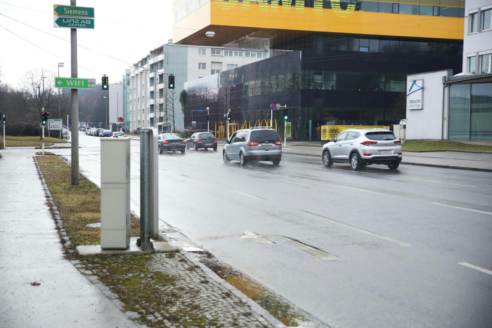 Die Radarbox steht beim ÖAMTC in Linz.