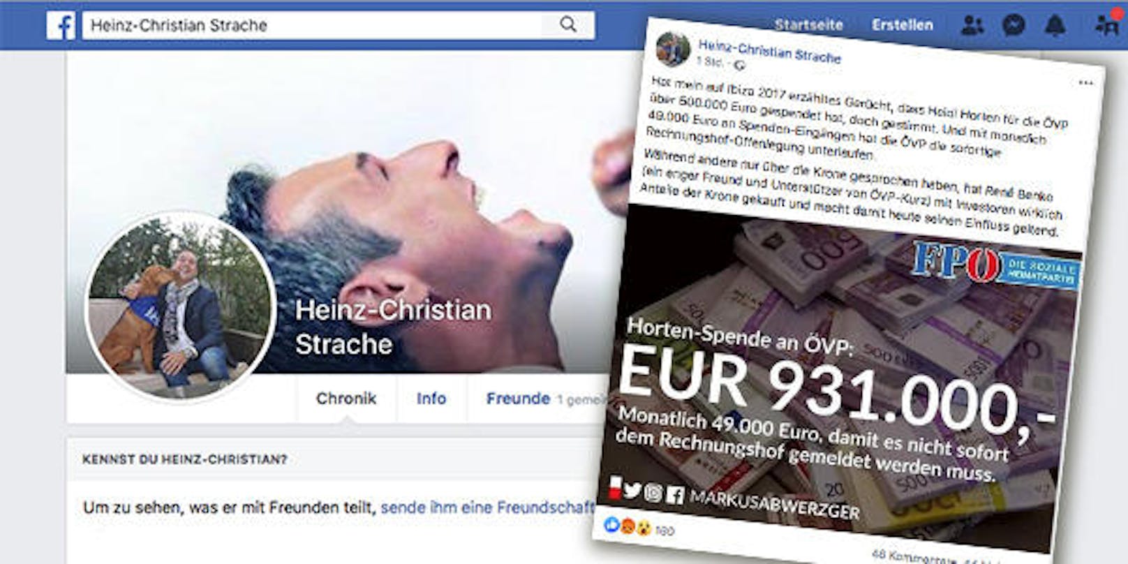 Strache postet jetzt auf seiner privaten Seite.Viele seiner "Fans" wenden sich von der offiziellen - nun FPÖ-verwalteten - Page ab.