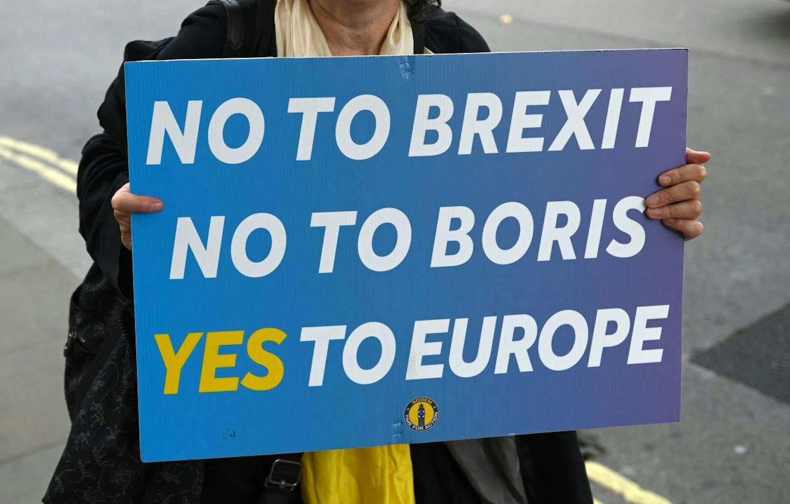 Proteste in London (28. April 2019) gegen die von Premier Boris Johnson verordnete Zwangspause für das Parlament kurz vor dem Brexit-Stichtag im Oktober 2019.
