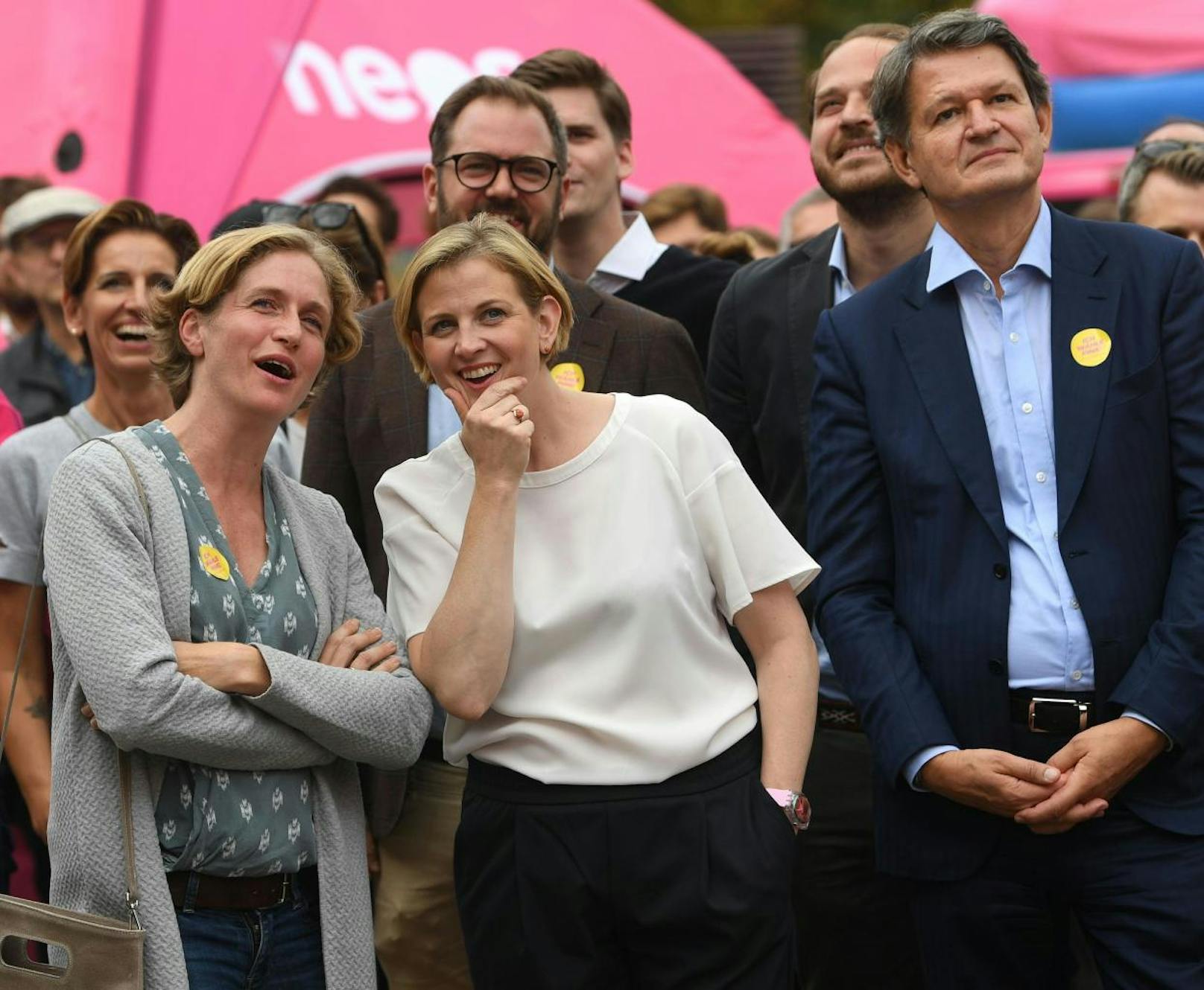 Die Neos feierten ihren Wahlkampfabschluss am Freitag im Museumsquartier.