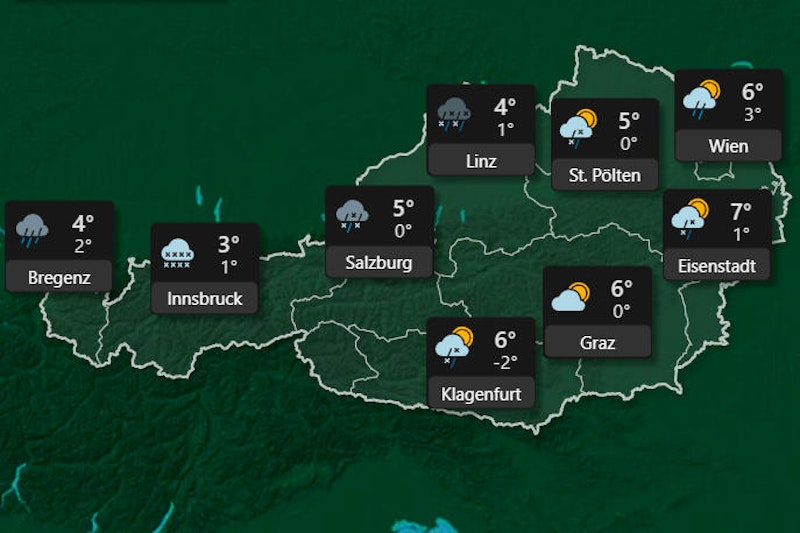 Die Wetterprognose für Mittwoch, 29. Jänner 2020