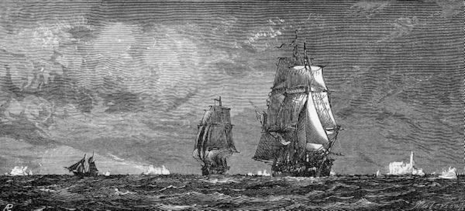 Die Terror brach zusammen mit der HMS Erebus als Teil der Franklin-Expedition zur ersten Durchquerung der Seeroute im Norden Kanadas auf.