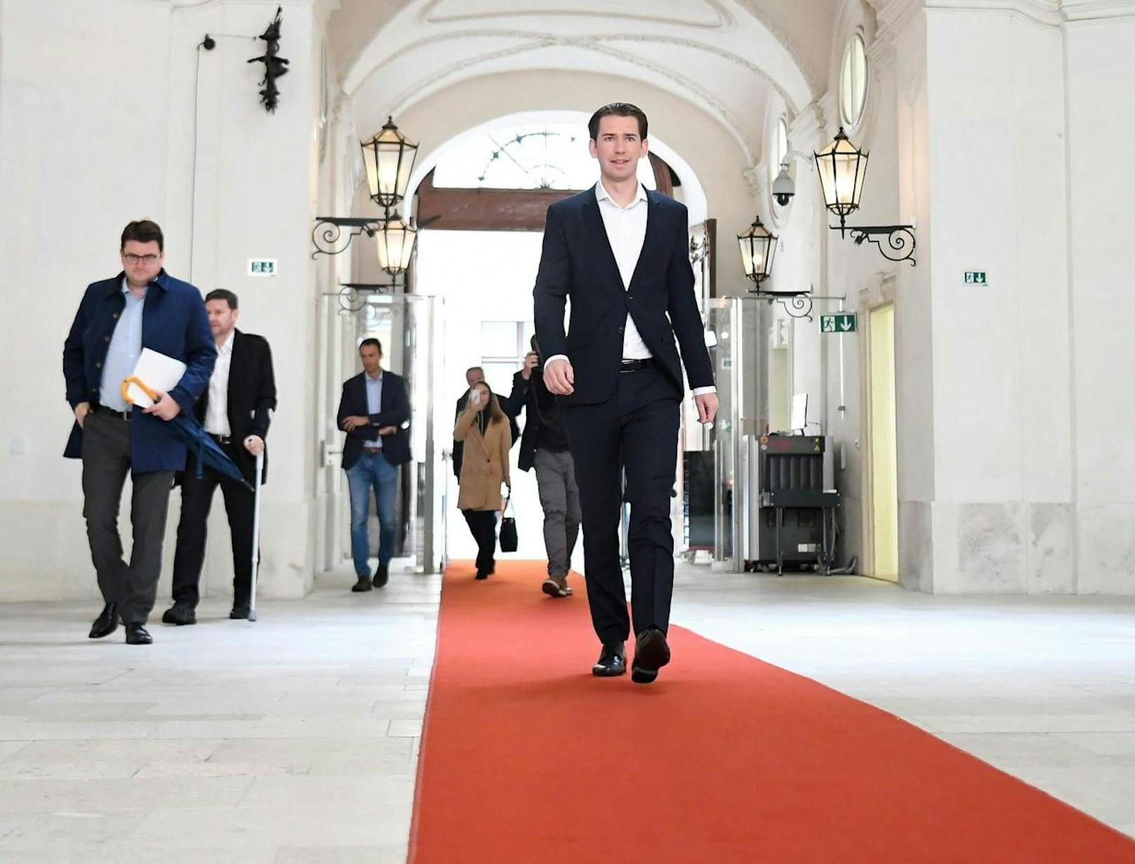 ÖVP-Obmann Sebastian Kurz am Dienstag, 29. Oktober 2019, anlässlich eines Sondierungsgesprächs der ÖVP mit den Grünen in Wien: Inzwischen befinden sich die Koalitionsverhandlungen auf der Zielgeraden.