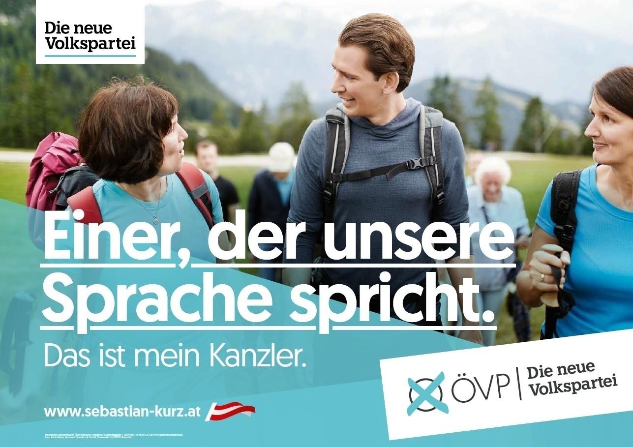 "Einer, der unsere Sprache spricht", steht am ersten Plakat.