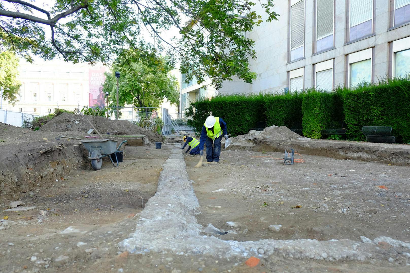Die Ausgegrabenen Grundmauern des ersten Wiener Einkaufszentrums