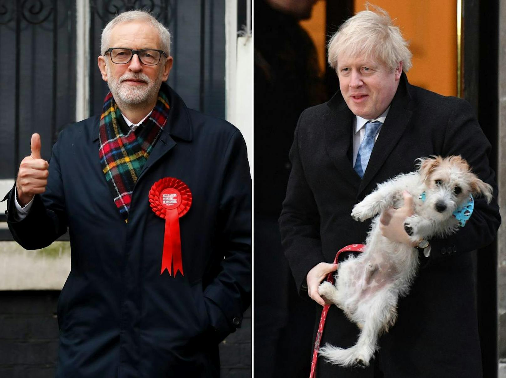 Wer von beiden geht als Sieger hervor? Jeremy Corbyn von der Labour-Partei gilt als Herausforderer von Boris Johnson.